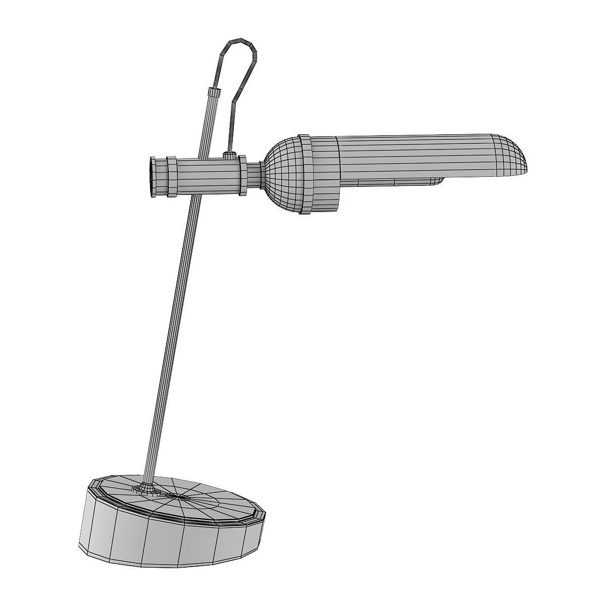 charles desk lamp with brass base and marble top 3D model_1