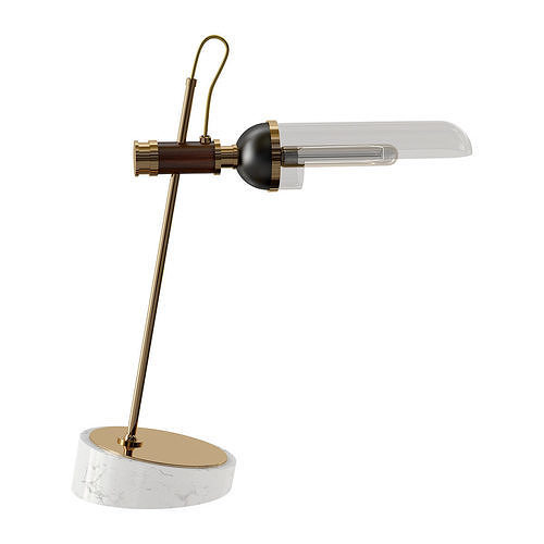 charles desk lamp with brass base and marble top 3D model