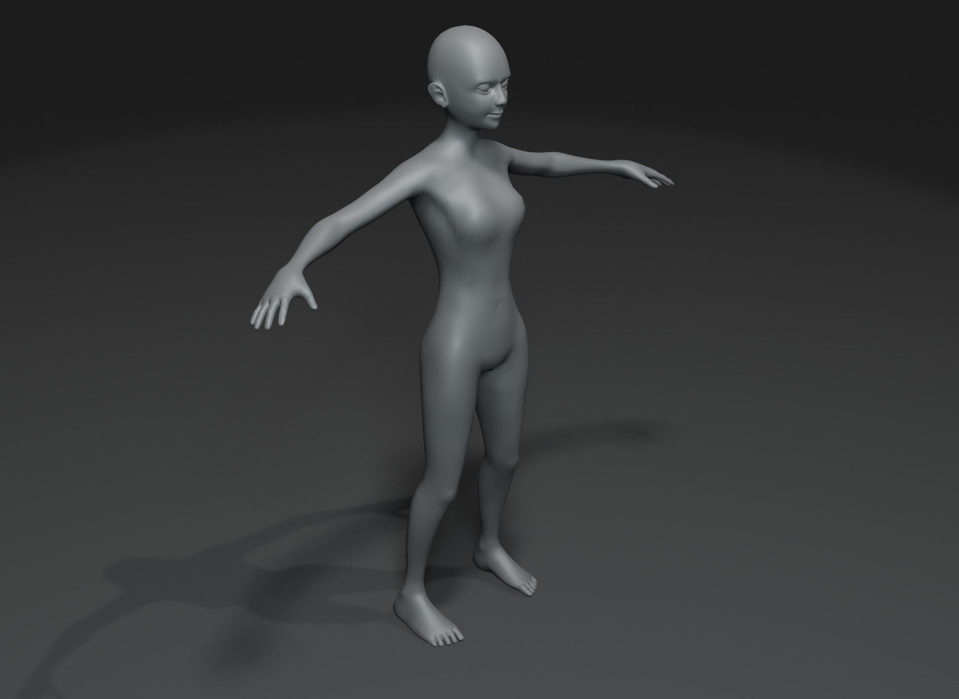 Human Body Base Mesh Animated Rigged 3D Model 20k Poly Low-poly 3D model_51