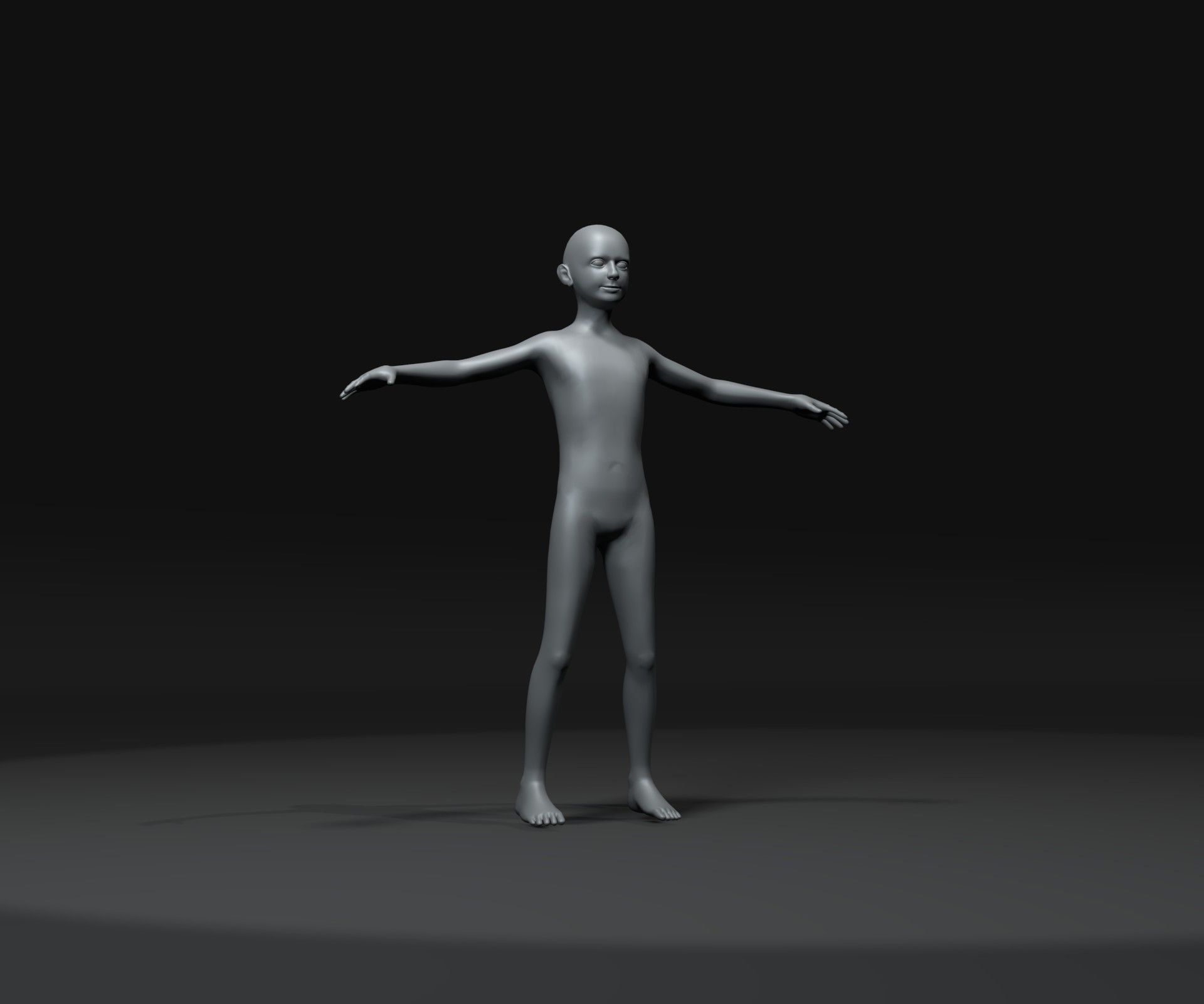 Human Body Base Mesh Animated Rigged 3D Model 20k Poly Low-poly 3D model_18