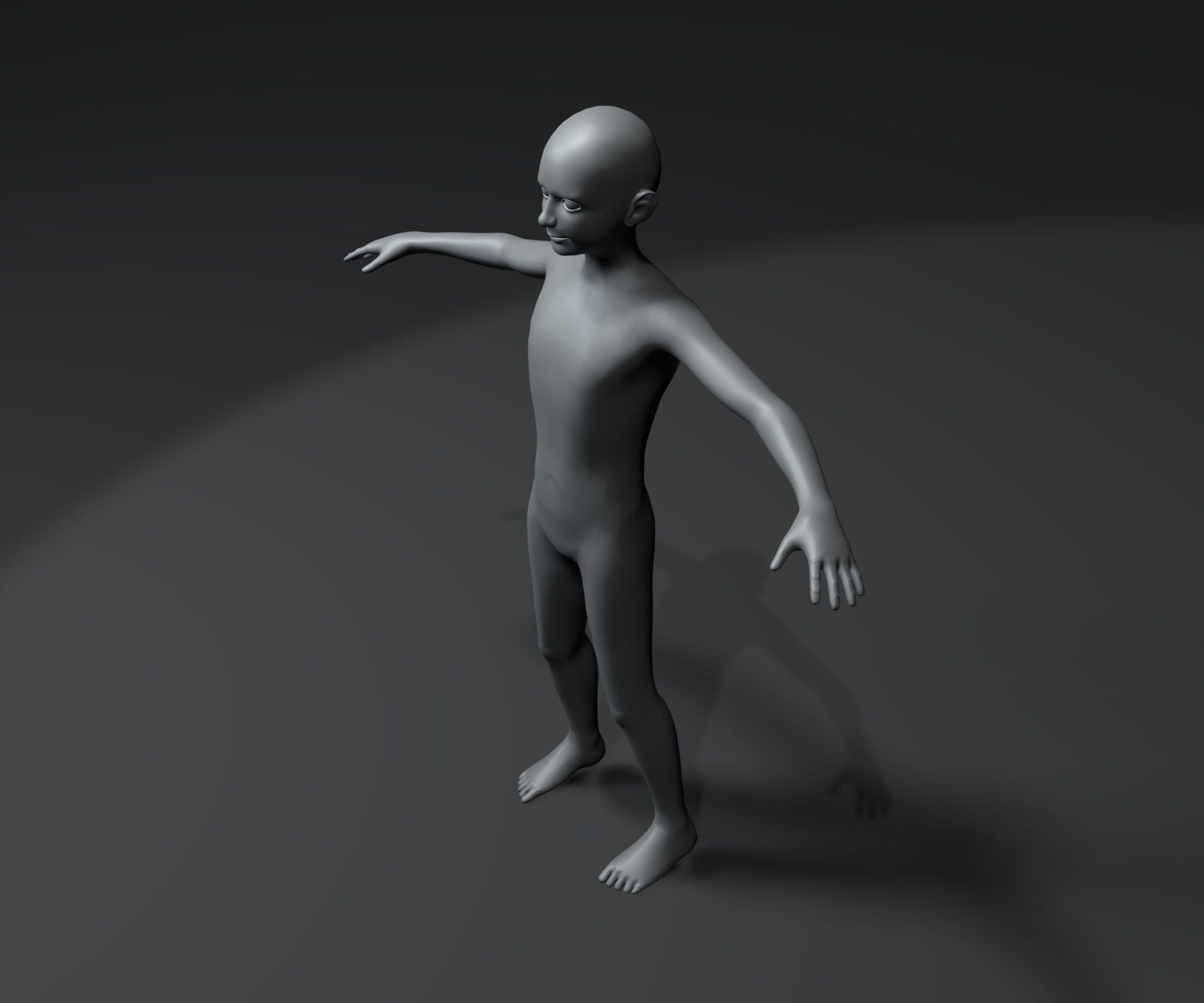 Human Body Base Mesh Animated Rigged 3D Model 20k Poly Low-poly 3D model_17