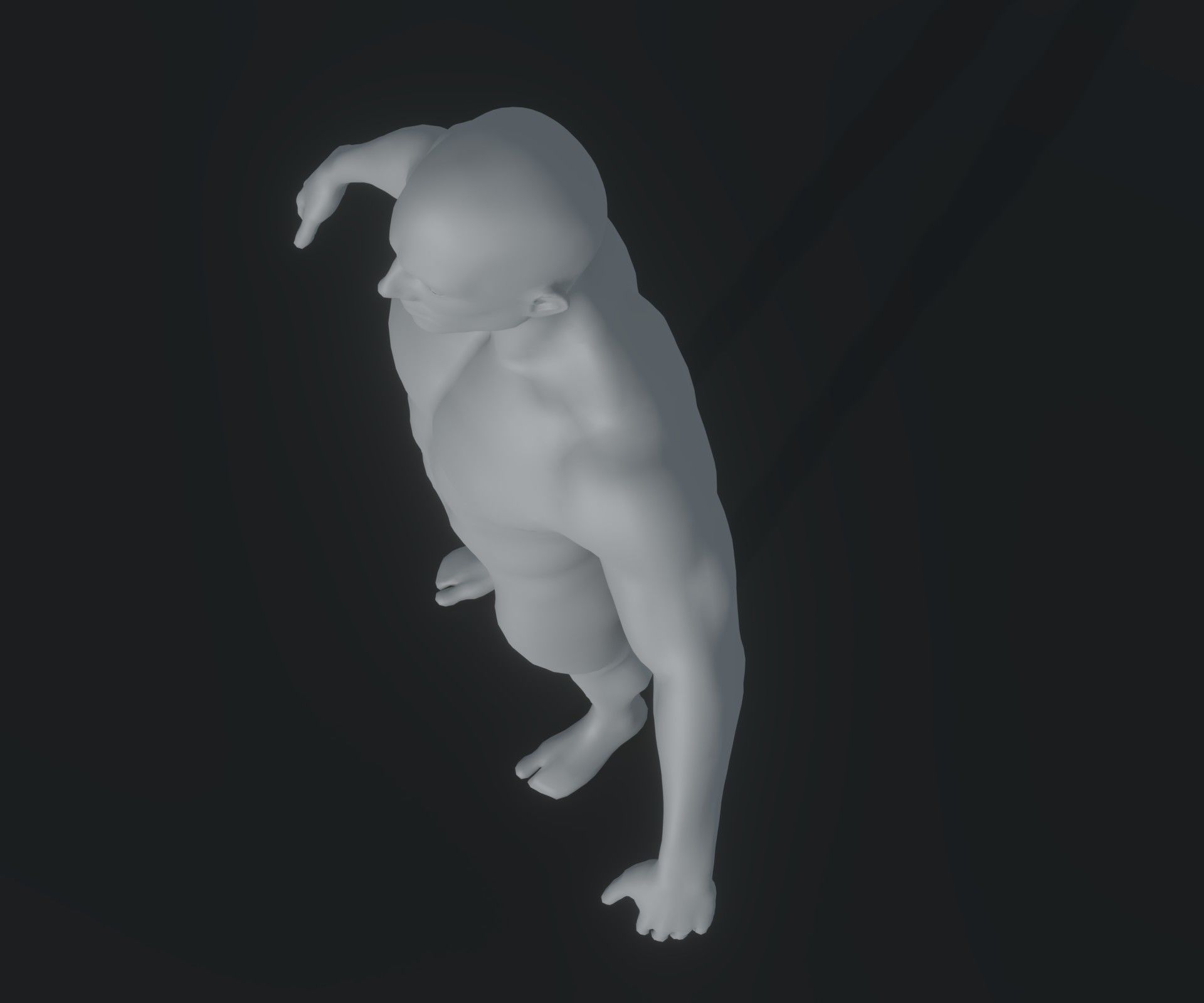 Human Body Base Mesh Animated Rigged 3D Model 20k Poly Low-poly 3D model_76