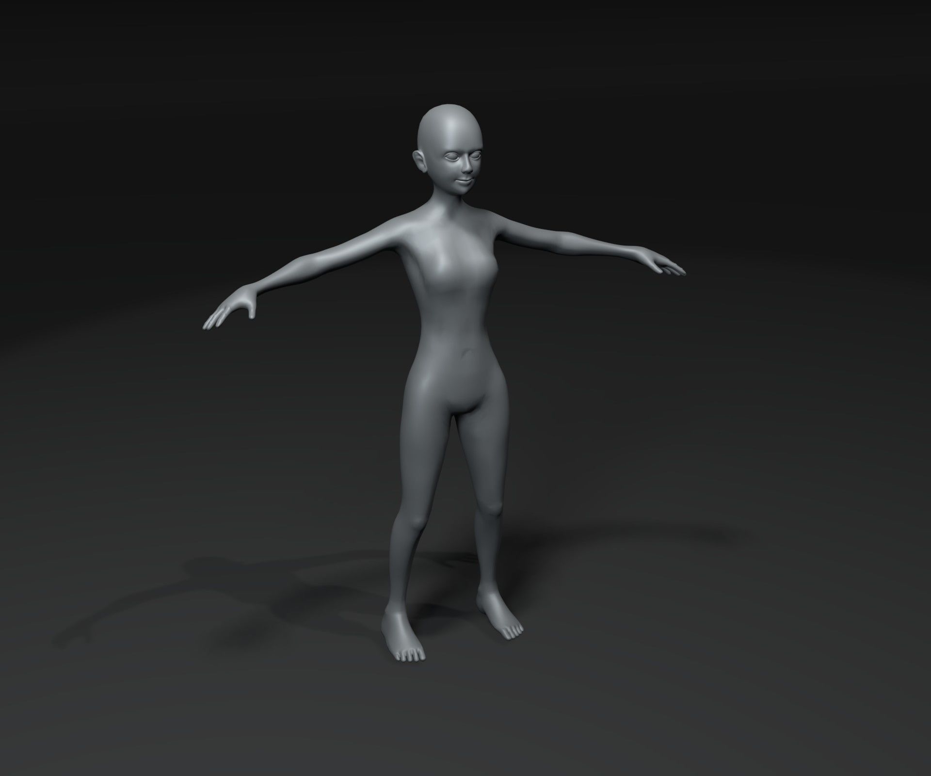 Human Body Base Mesh Animated Rigged 3D Model 20k Poly Low-poly 3D model_12