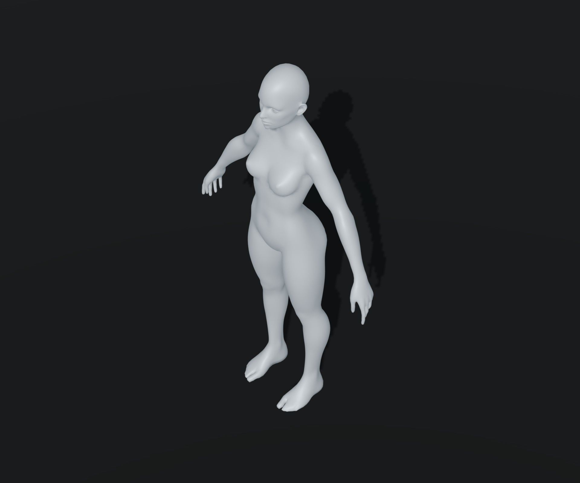 Human Body Base Mesh Animated Rigged 3D Model 20k Poly Low-poly 3D model_35