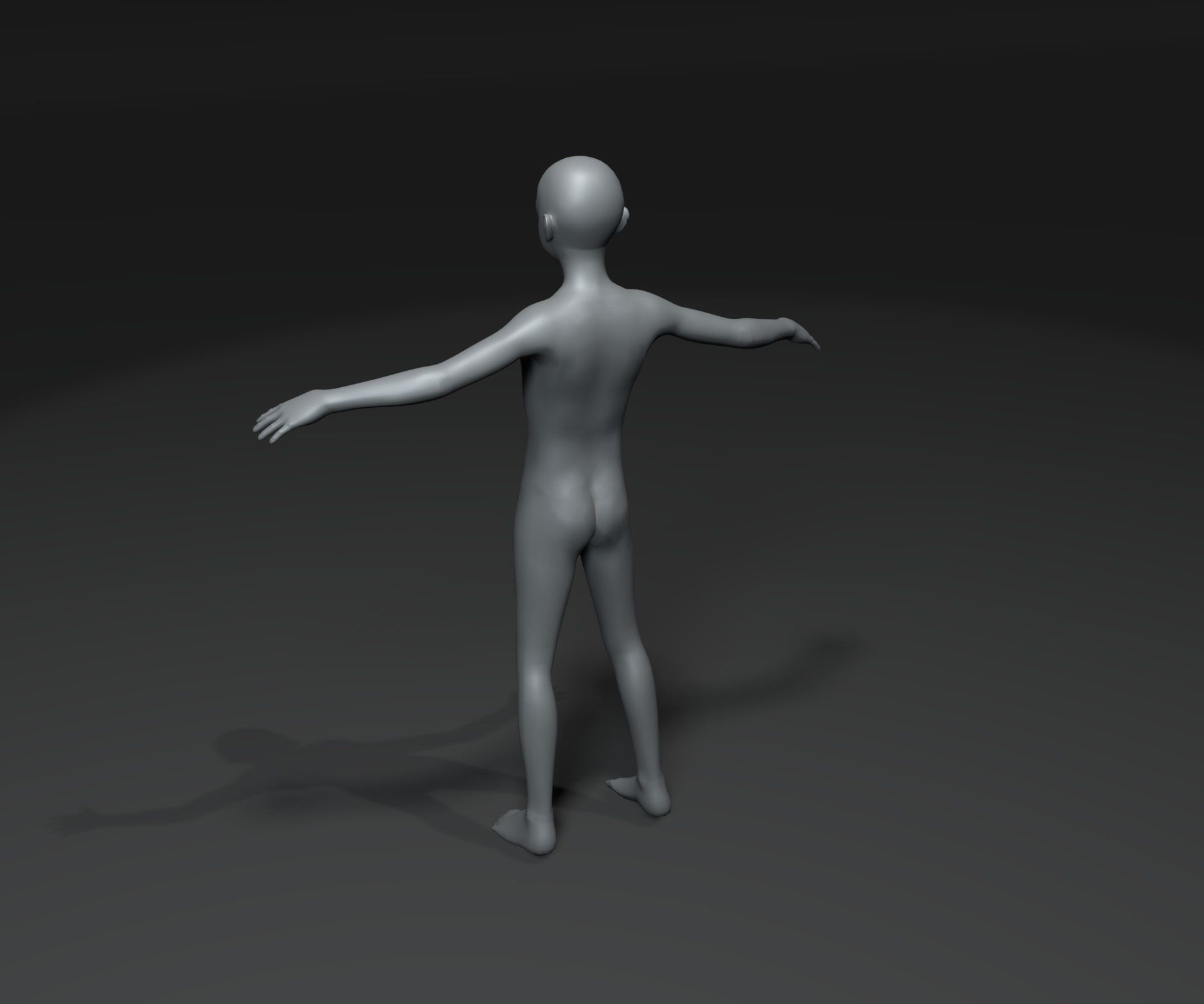 Human Body Base Mesh Animated Rigged 3D Model 20k Poly Low-poly 3D model_26