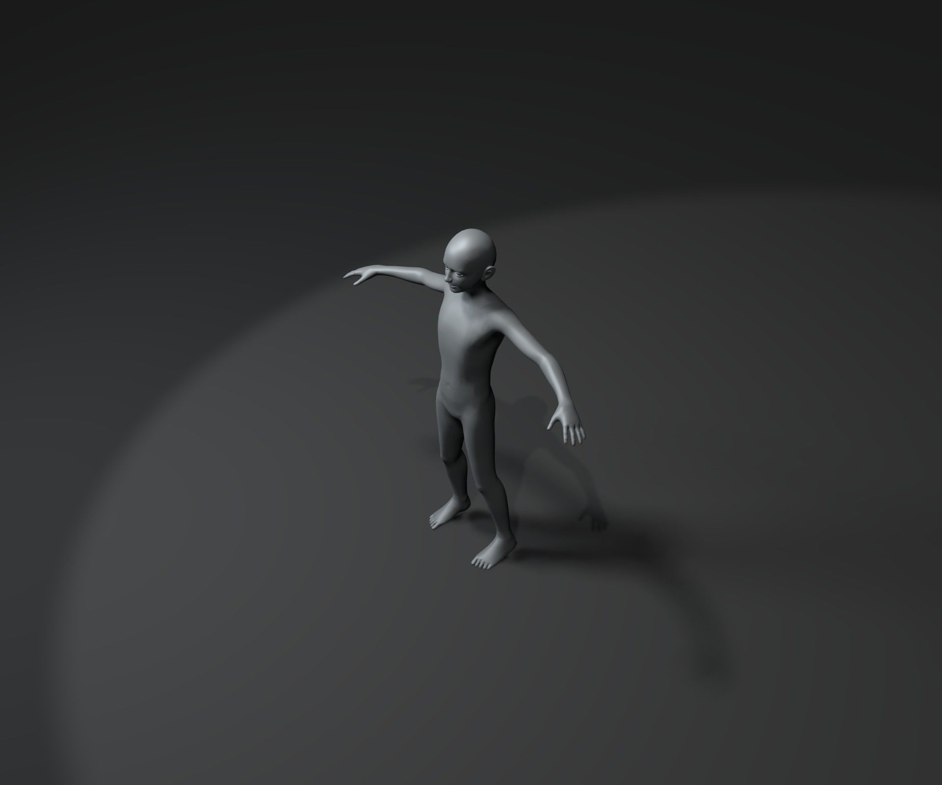 Human Body Base Mesh Animated Rigged 3D Model 20k Poly Low-poly 3D model_23