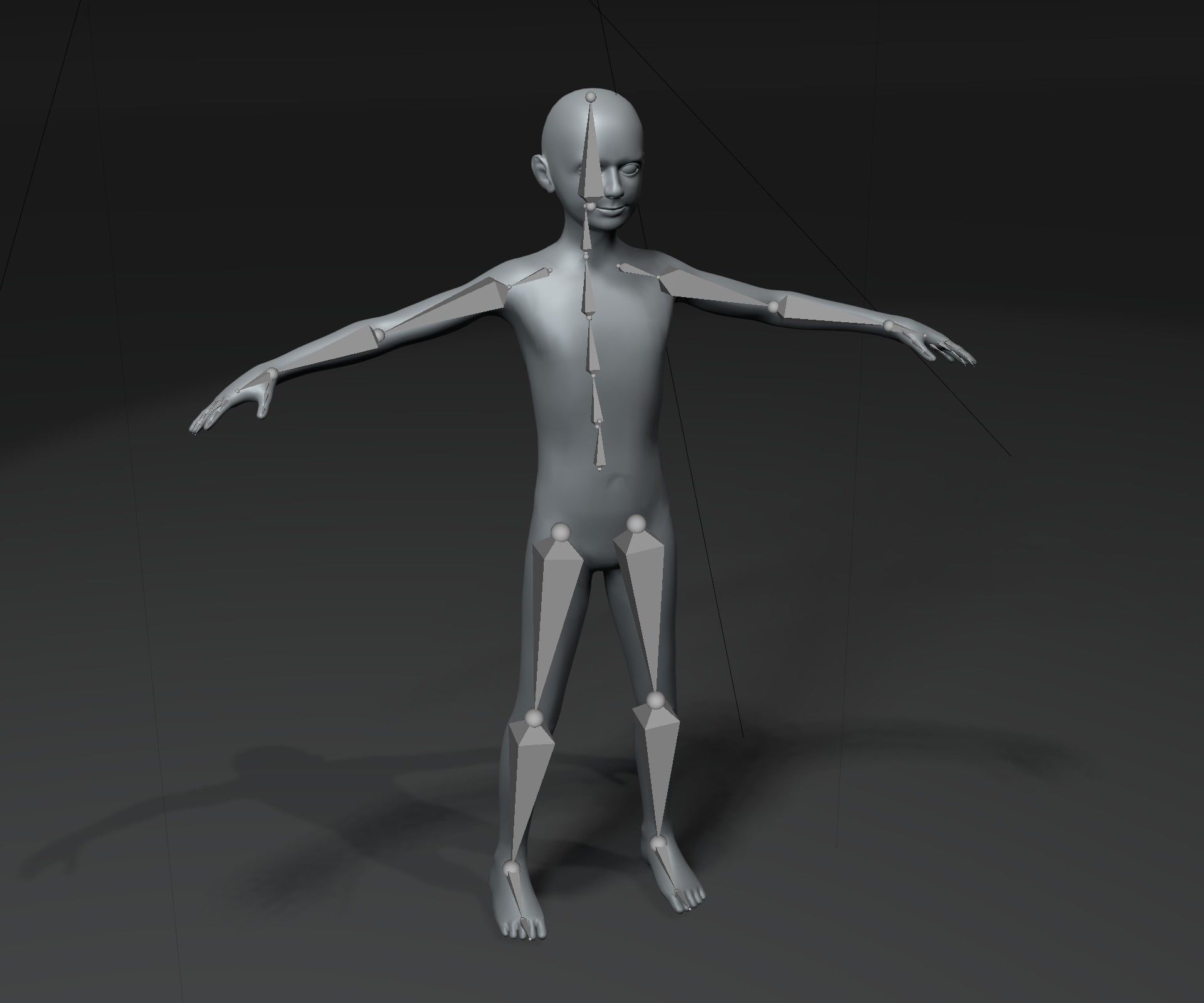 Human Body Base Mesh Animated Rigged 3D Model 20k Poly Low-poly 3D model_10