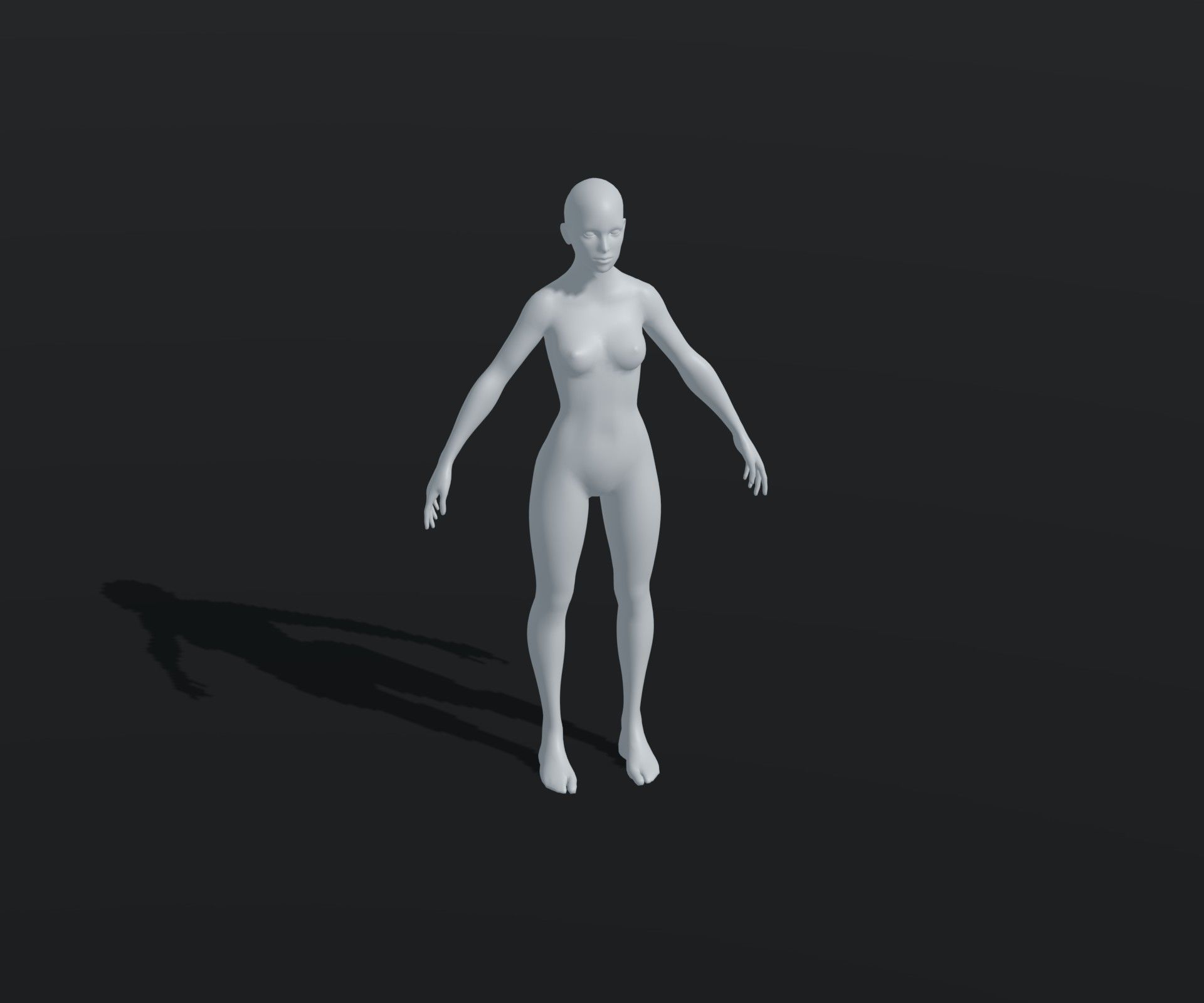Human Body Base Mesh Animated Rigged 3D Model 20k Poly Low-poly 3D model_6