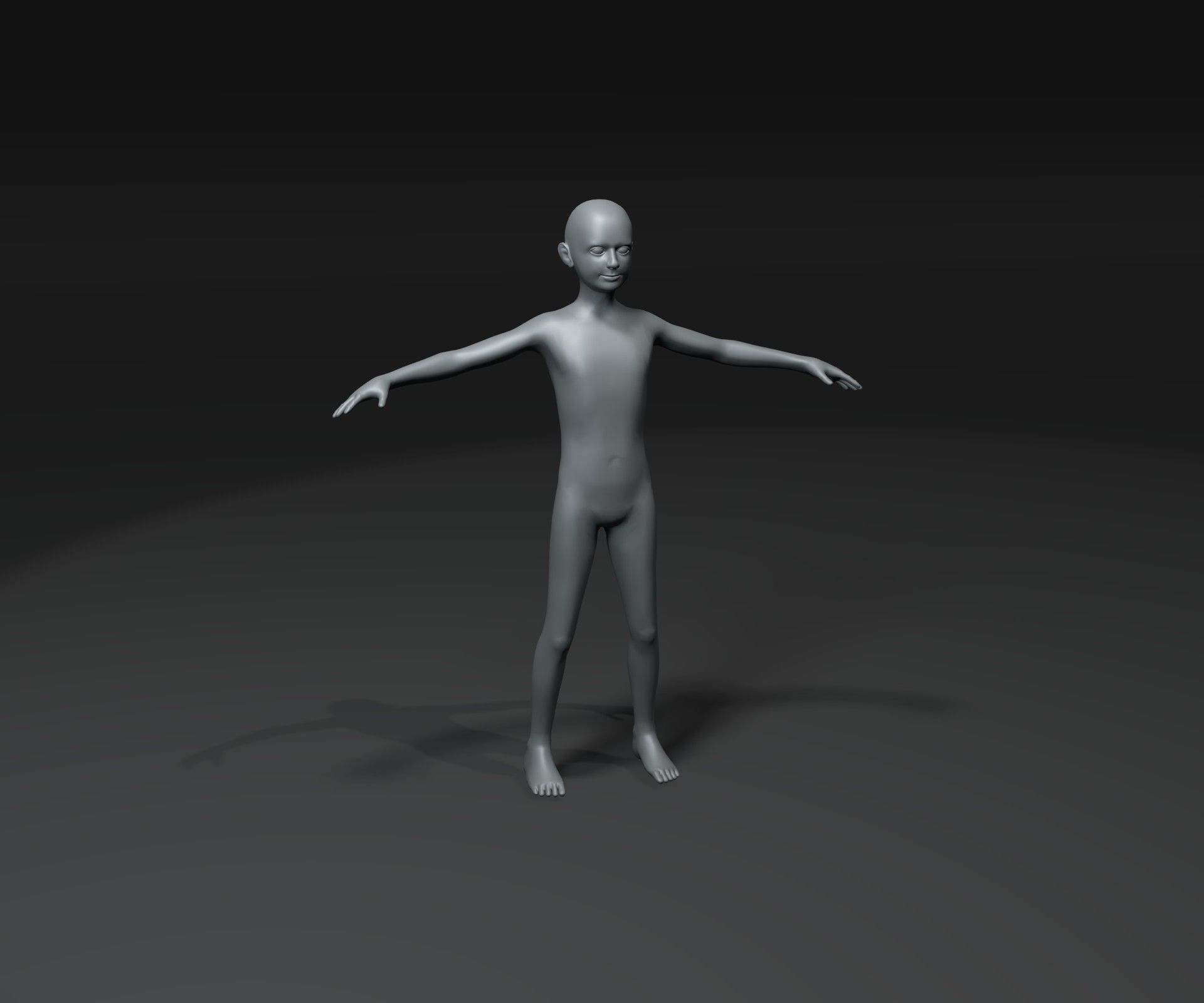 Human Body Base Mesh Animated Rigged 3D Model 20k Poly Low-poly 3D model_9