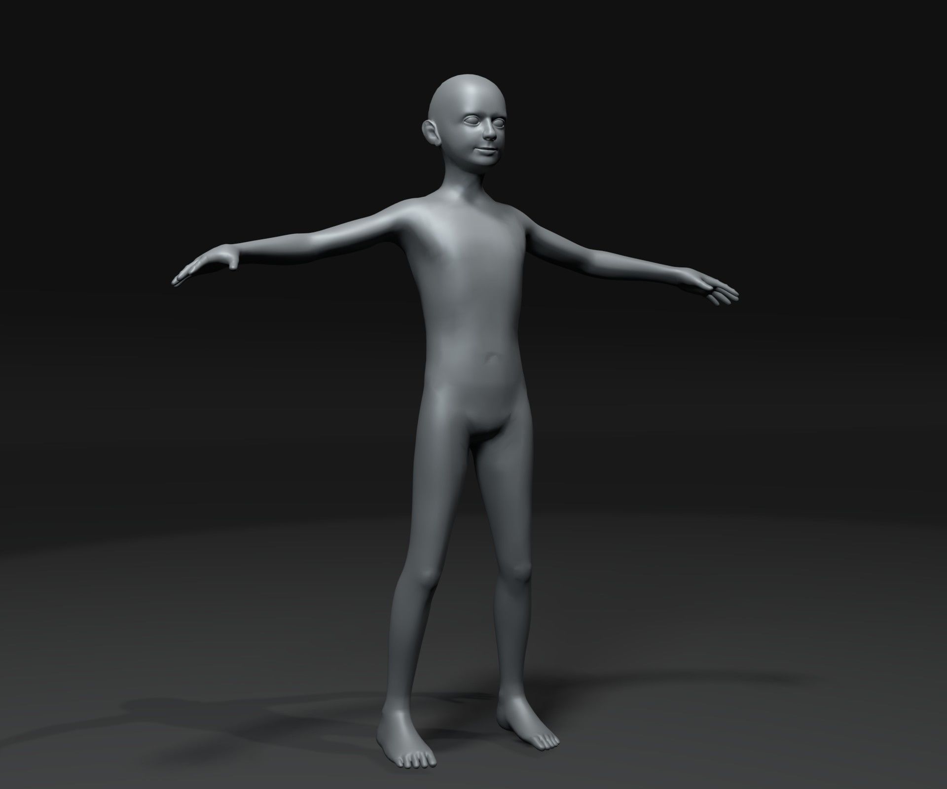 Human Body Base Mesh Animated Rigged 3D Model 20k Poly Low-poly 3D model_24