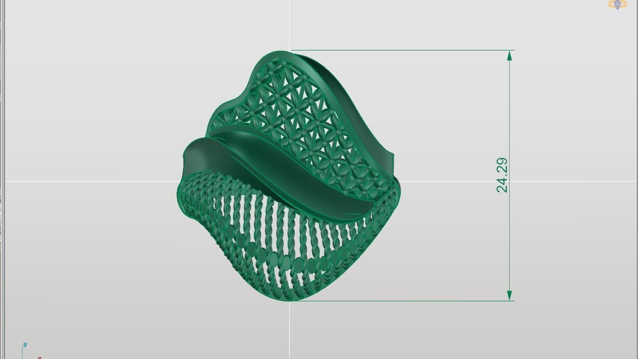 stoneless ring 01 3D print model_3