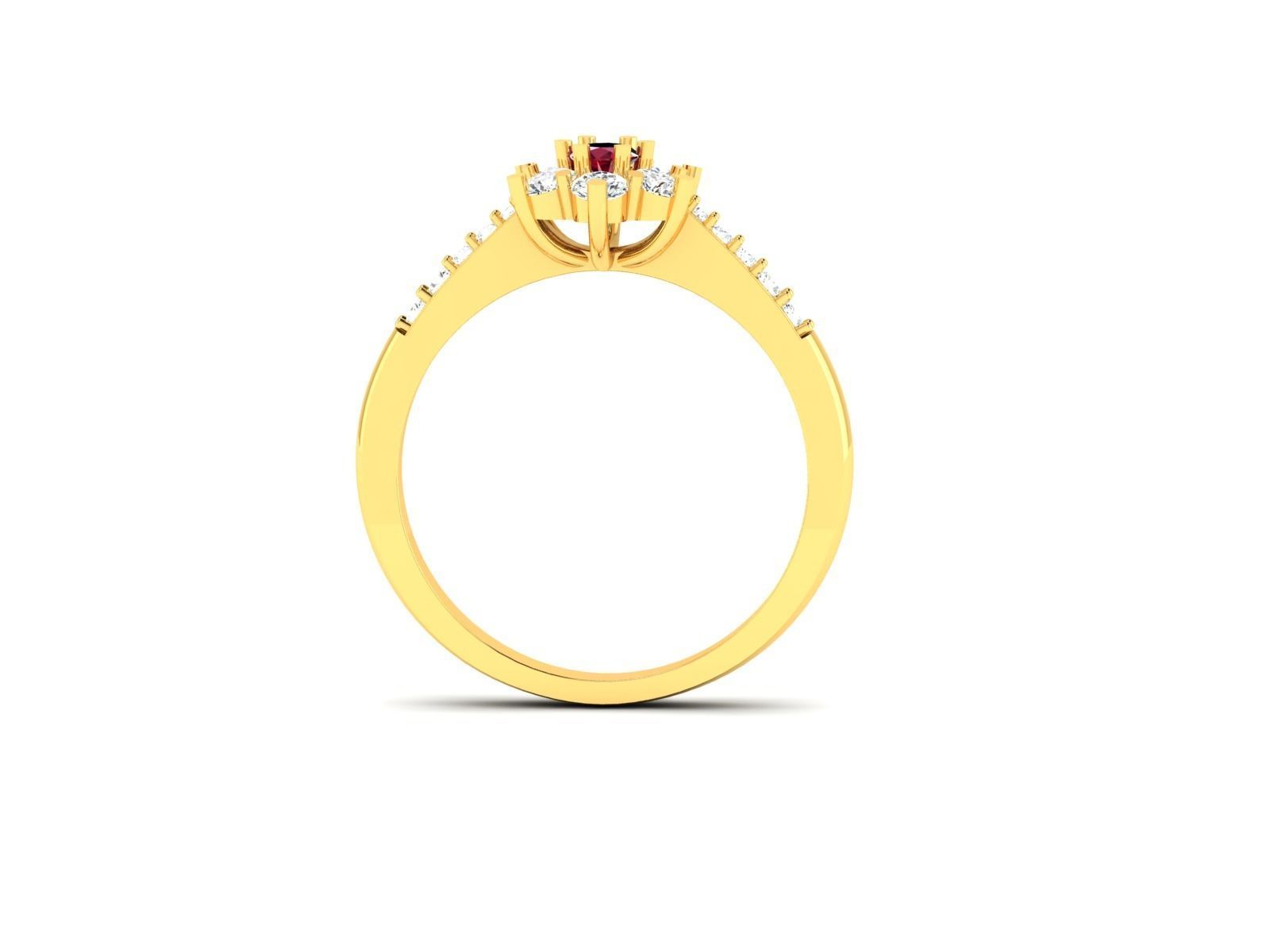 Solitaire Engagement Wedding Ring 3D print model_4