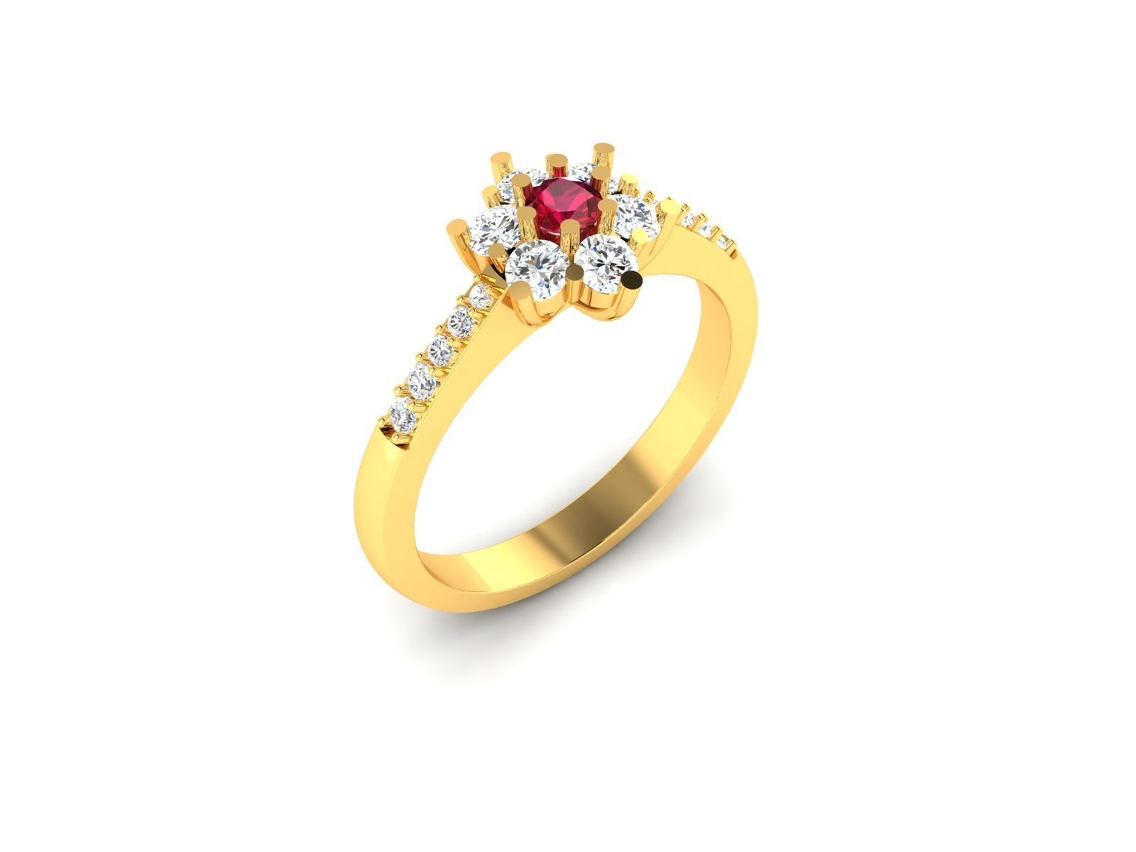 Solitaire Engagement Wedding Ring 3D print model_12