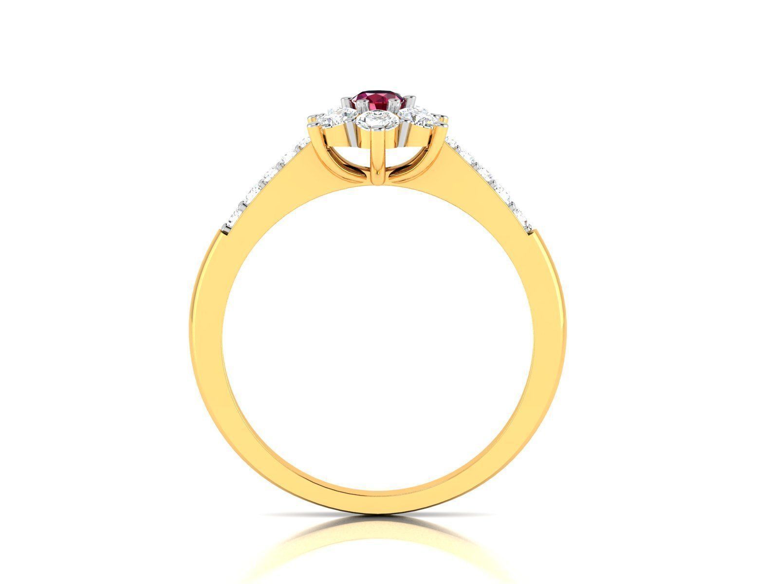 Solitaire Engagement Wedding Ring 3D print model_1