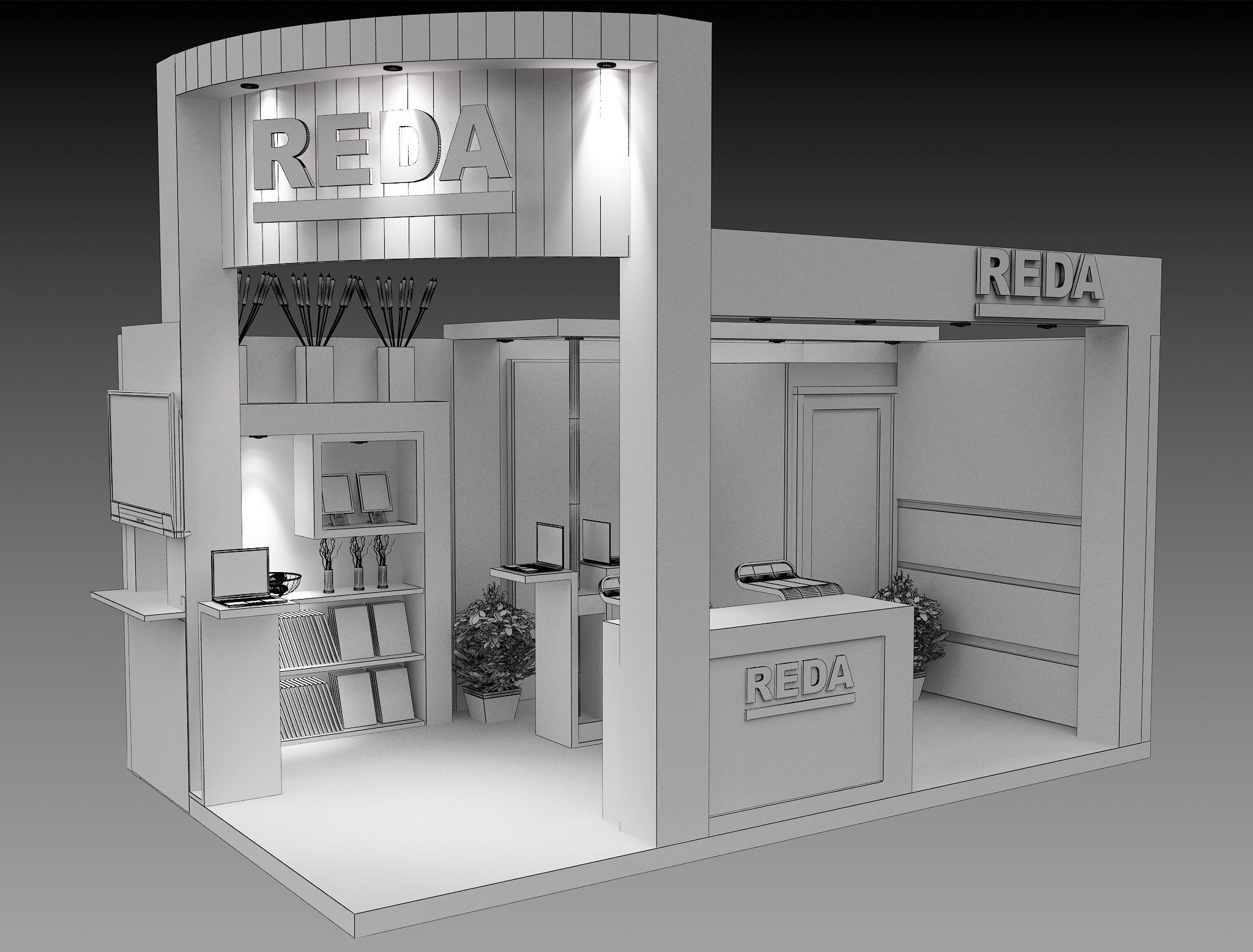 Booth Exhibition Stand a459a 3D model_13