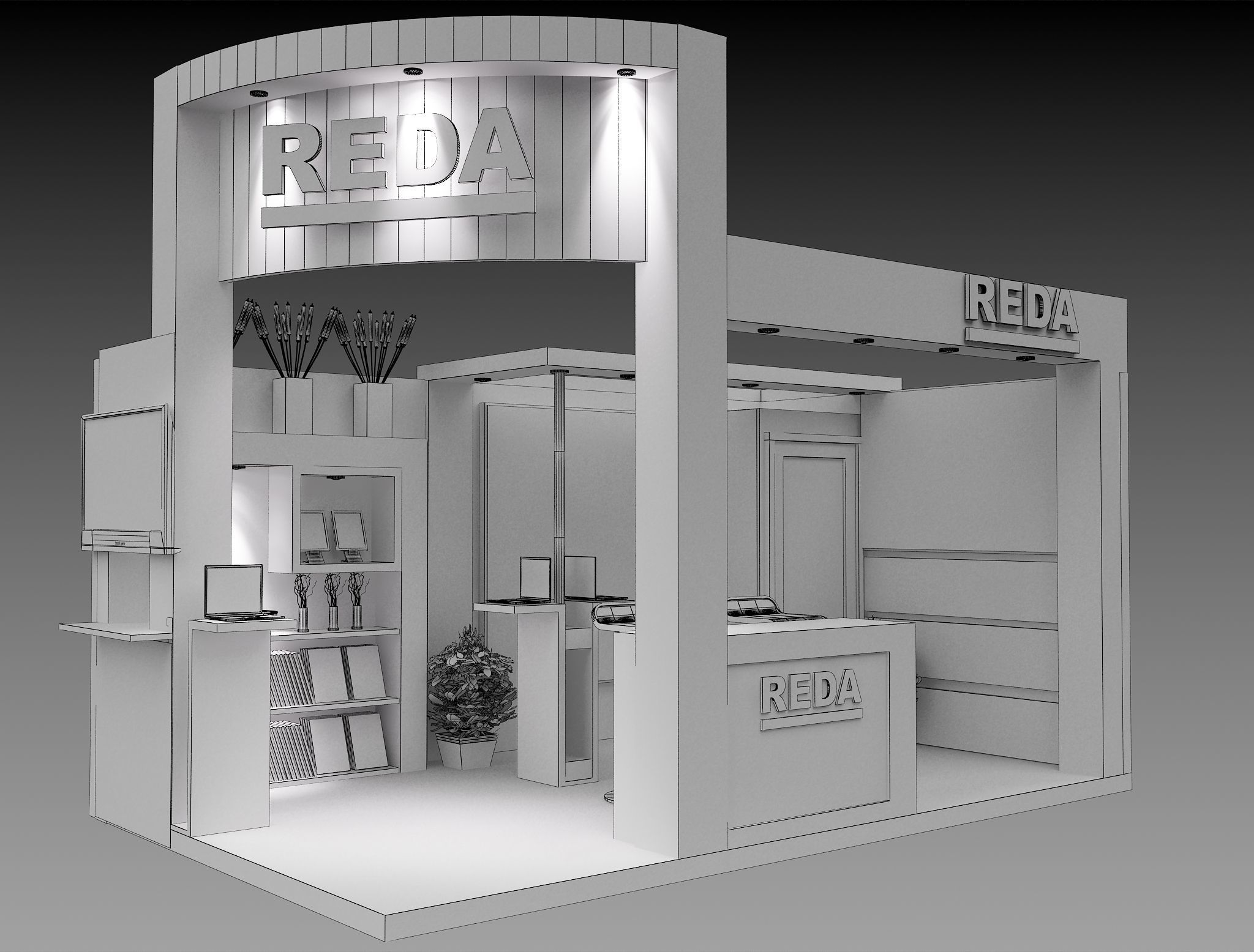 Booth Exhibition Stand a459a 3D model_1