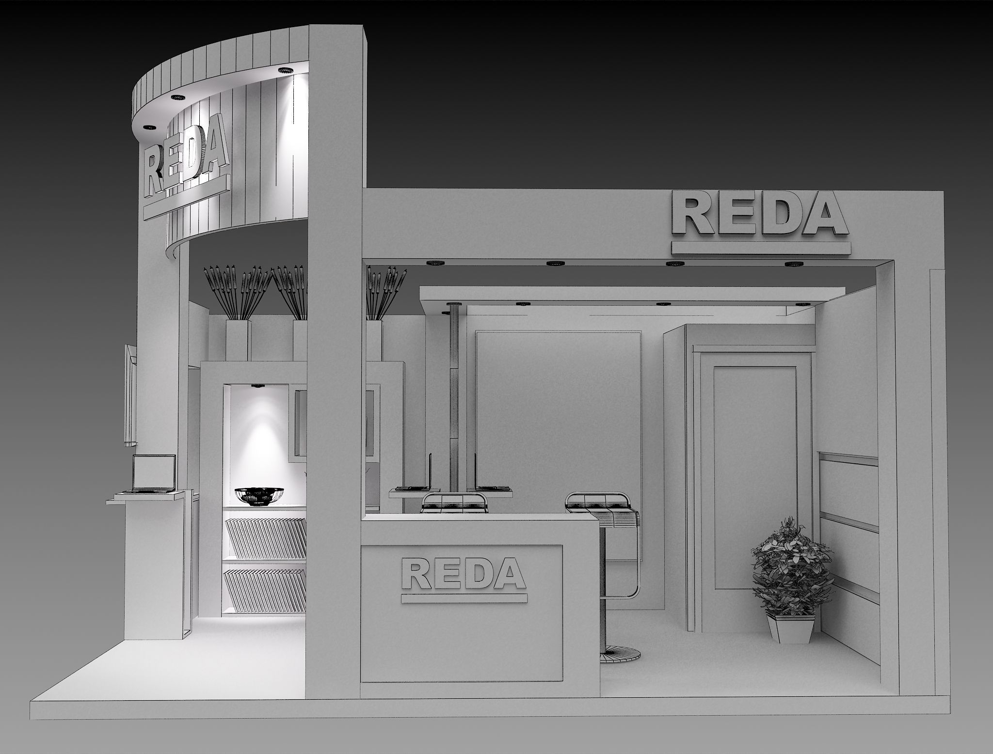 Booth Exhibition Stand a459a 3D model_3