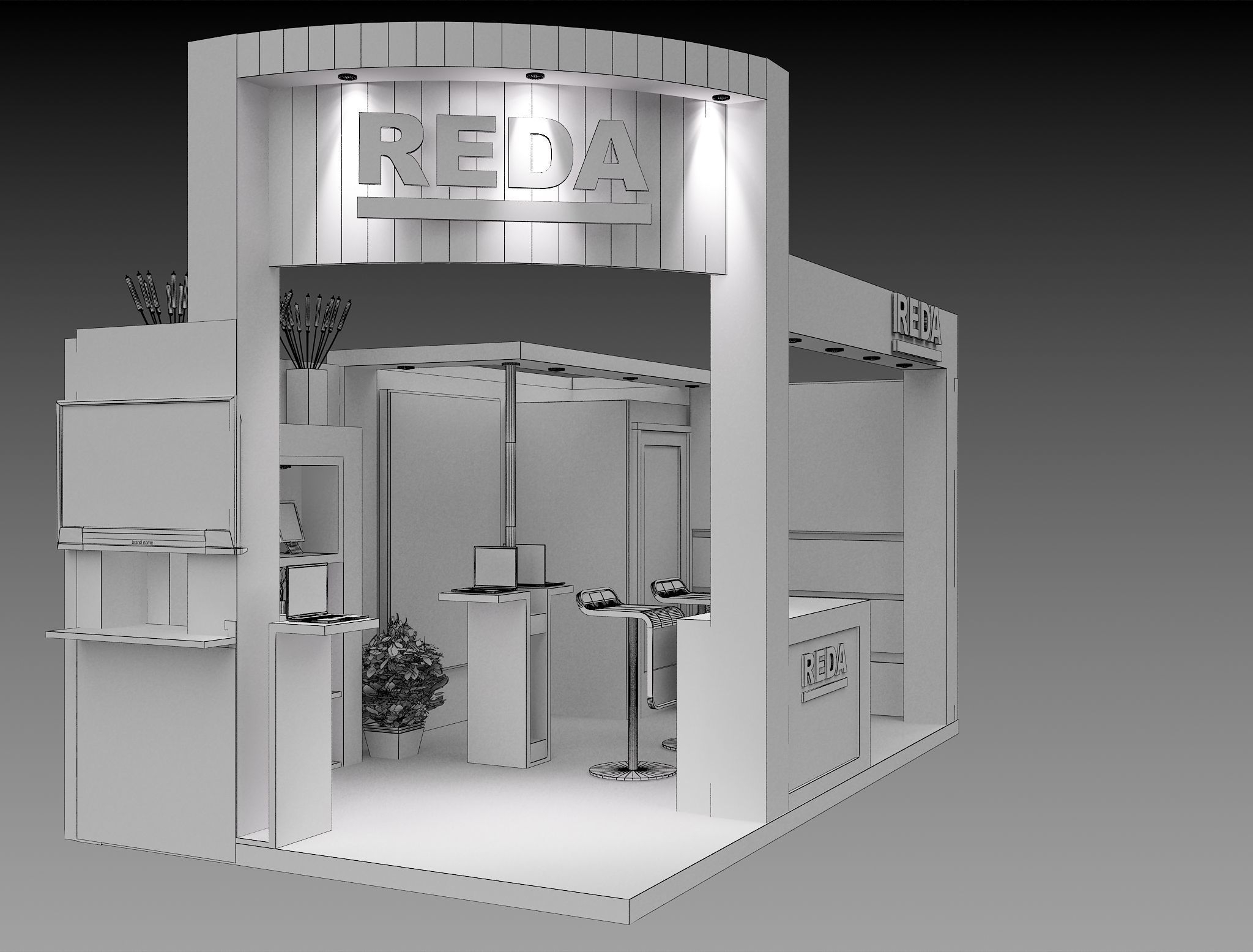 Booth Exhibition Stand a459a 3D model_11