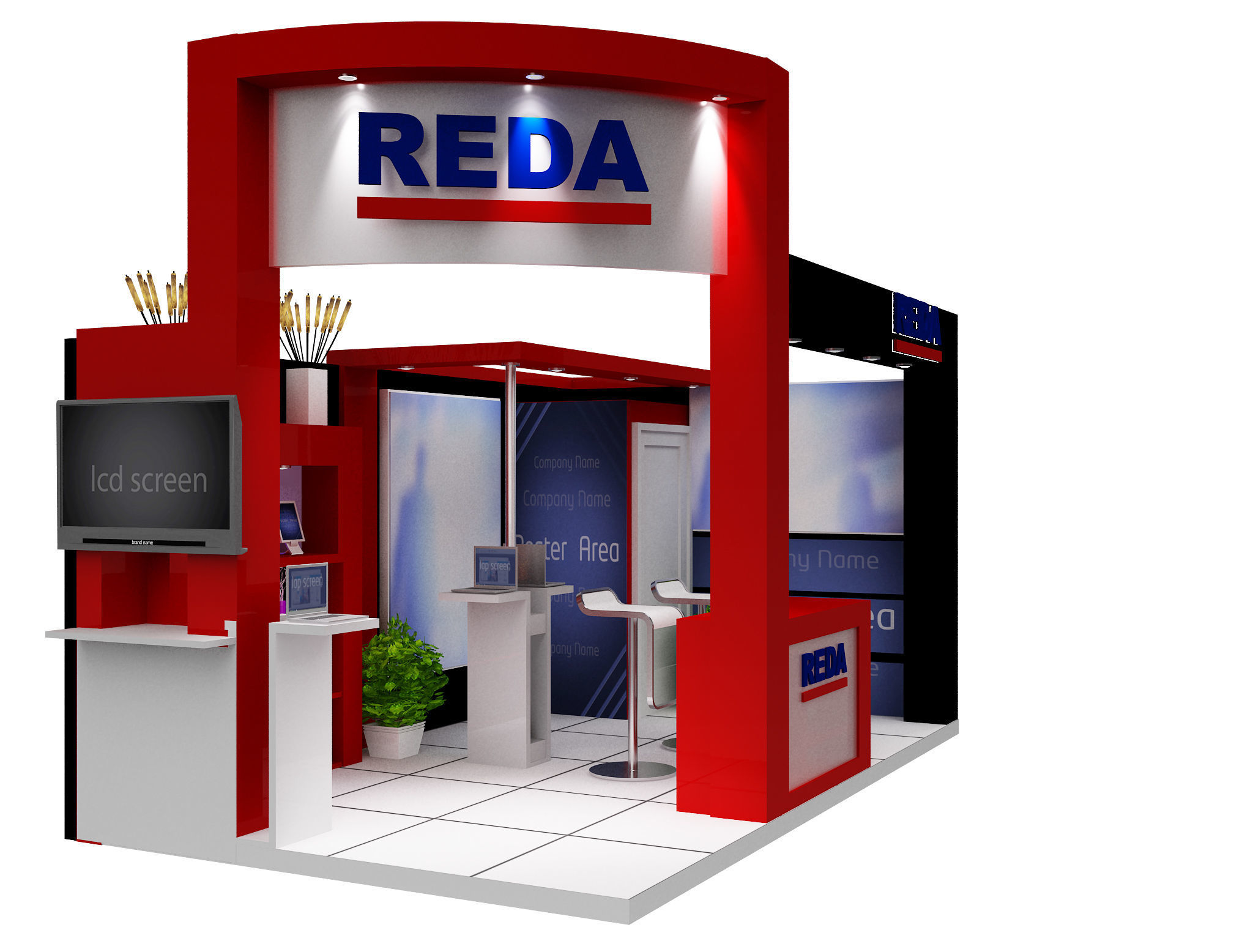Booth Exhibition Stand a459a 3D model_10