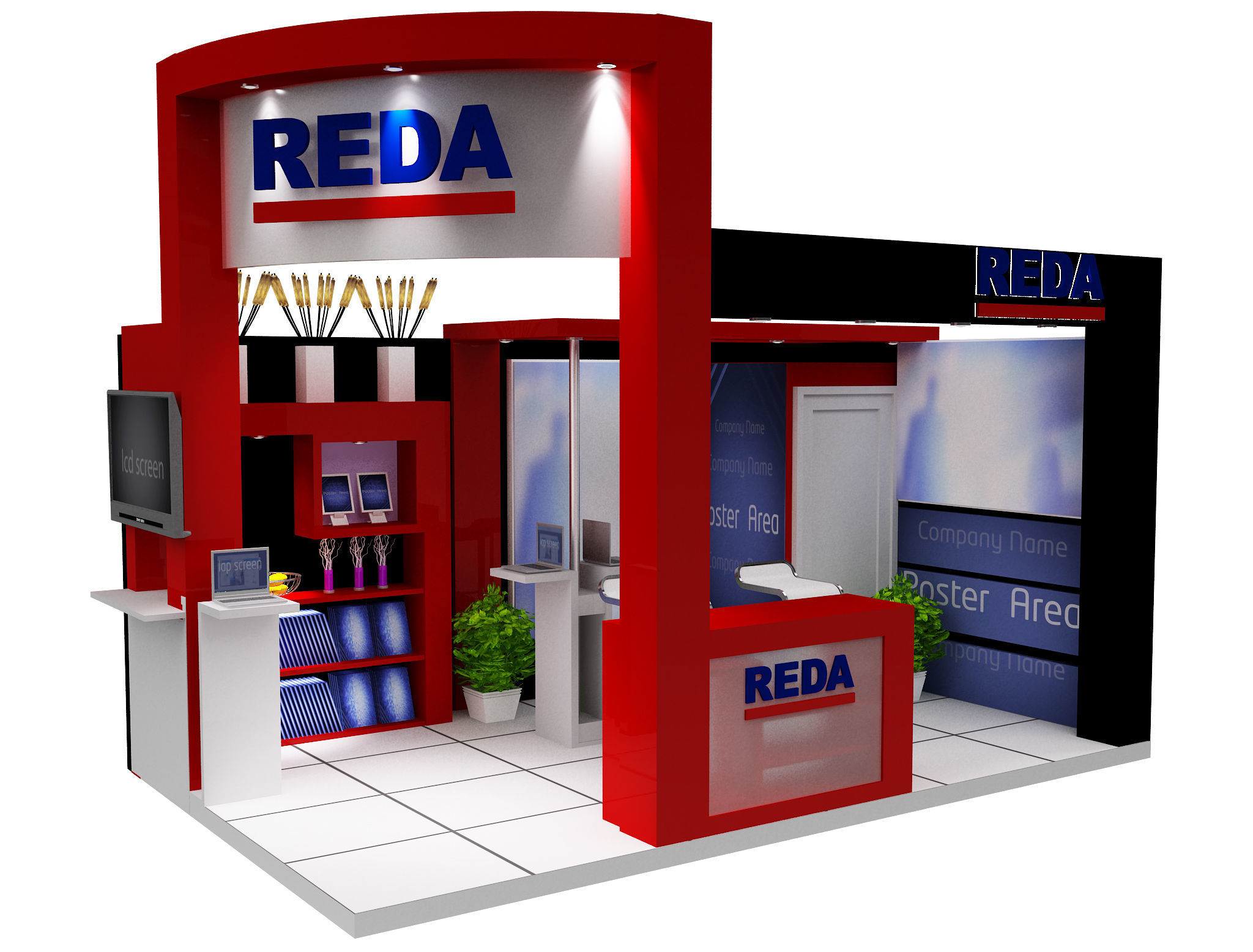 Booth Exhibition Stand a459a 3D model_12