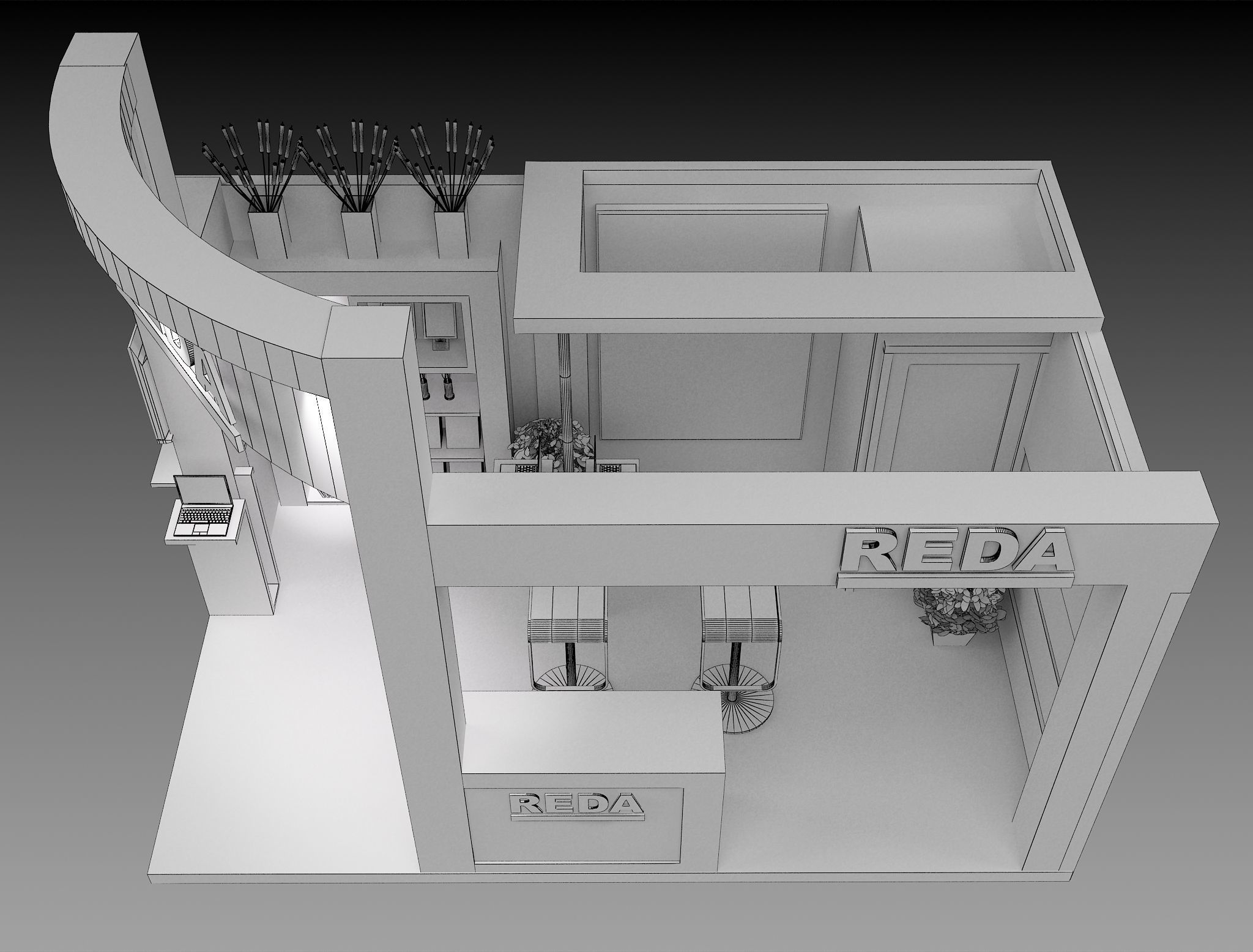 Booth Exhibition Stand a459a 3D model_9