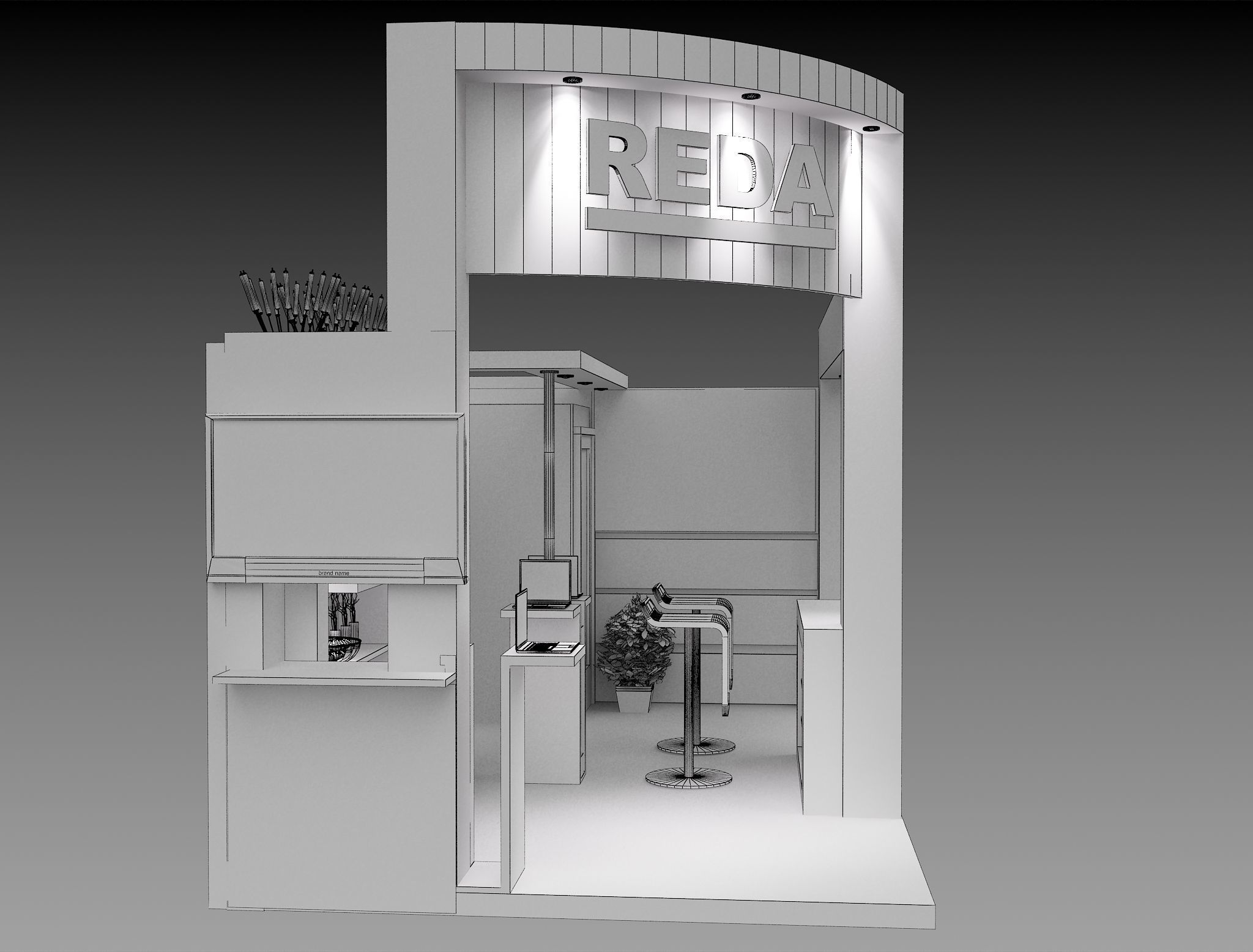 Booth Exhibition Stand a459a 3D model_5
