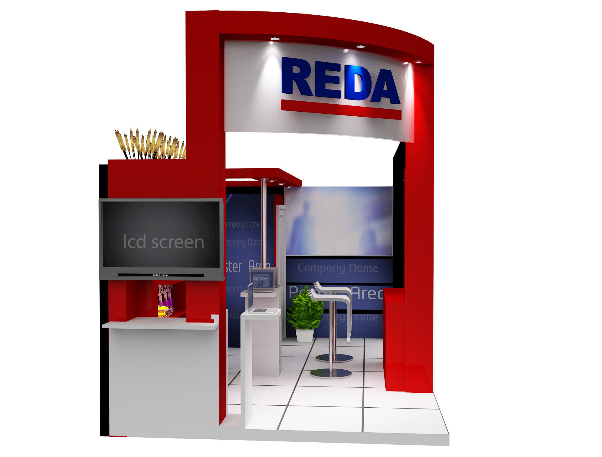 Booth Exhibition Stand a459a 3D model_4