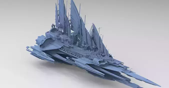 Sci-Fi Emperors Fin ship palace 
