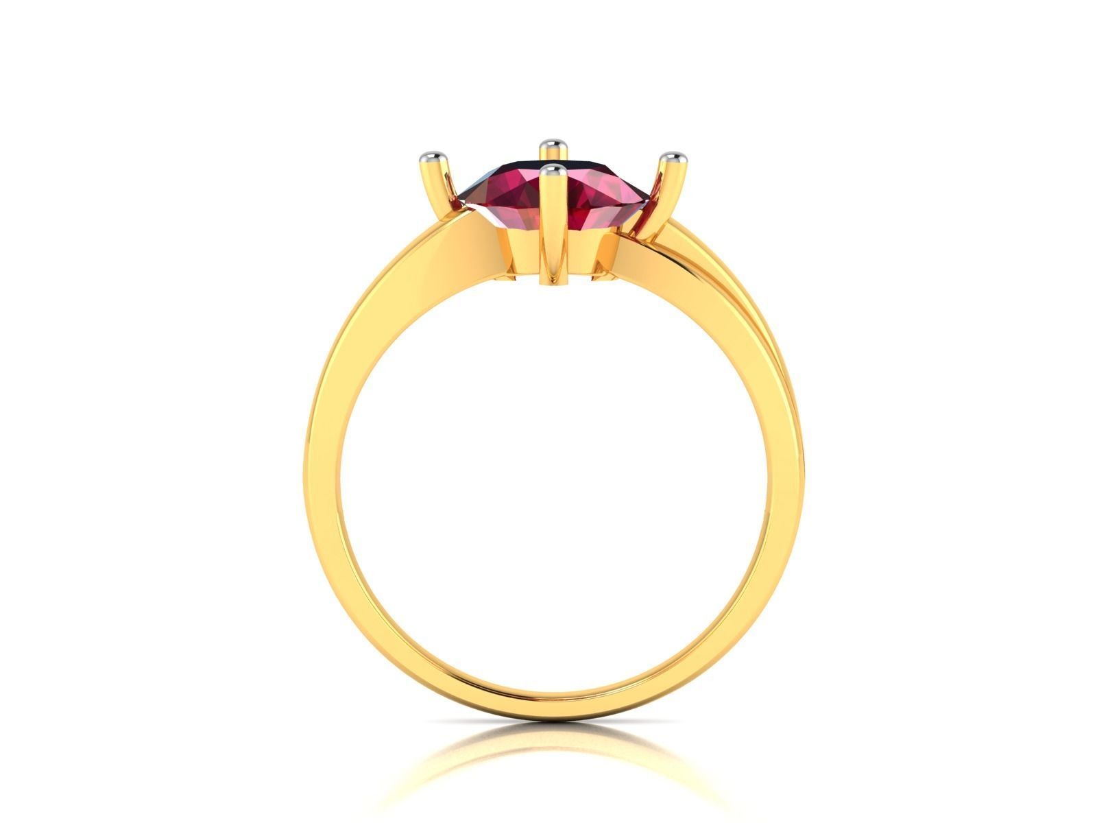 Solitaire Engagement Wedding Ring 3D print model_7