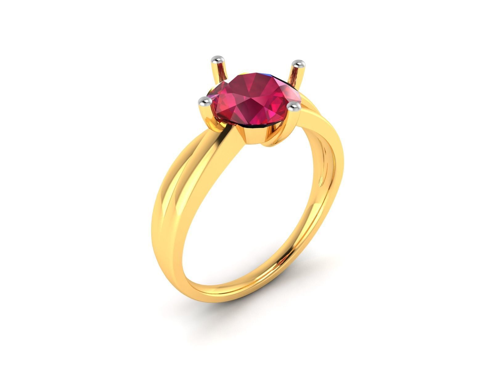 Solitaire Engagement Wedding Ring 3D print model_3