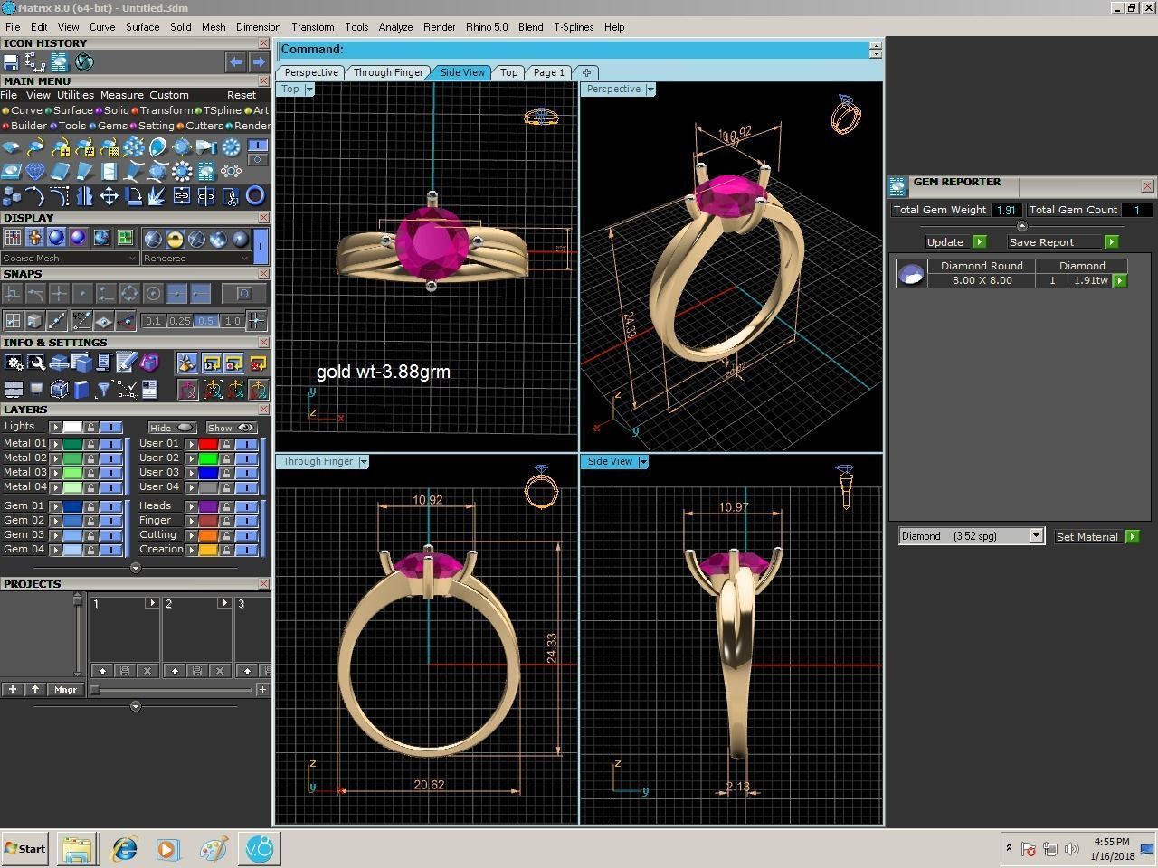 Solitaire Engagement Wedding Ring 3D print model_14