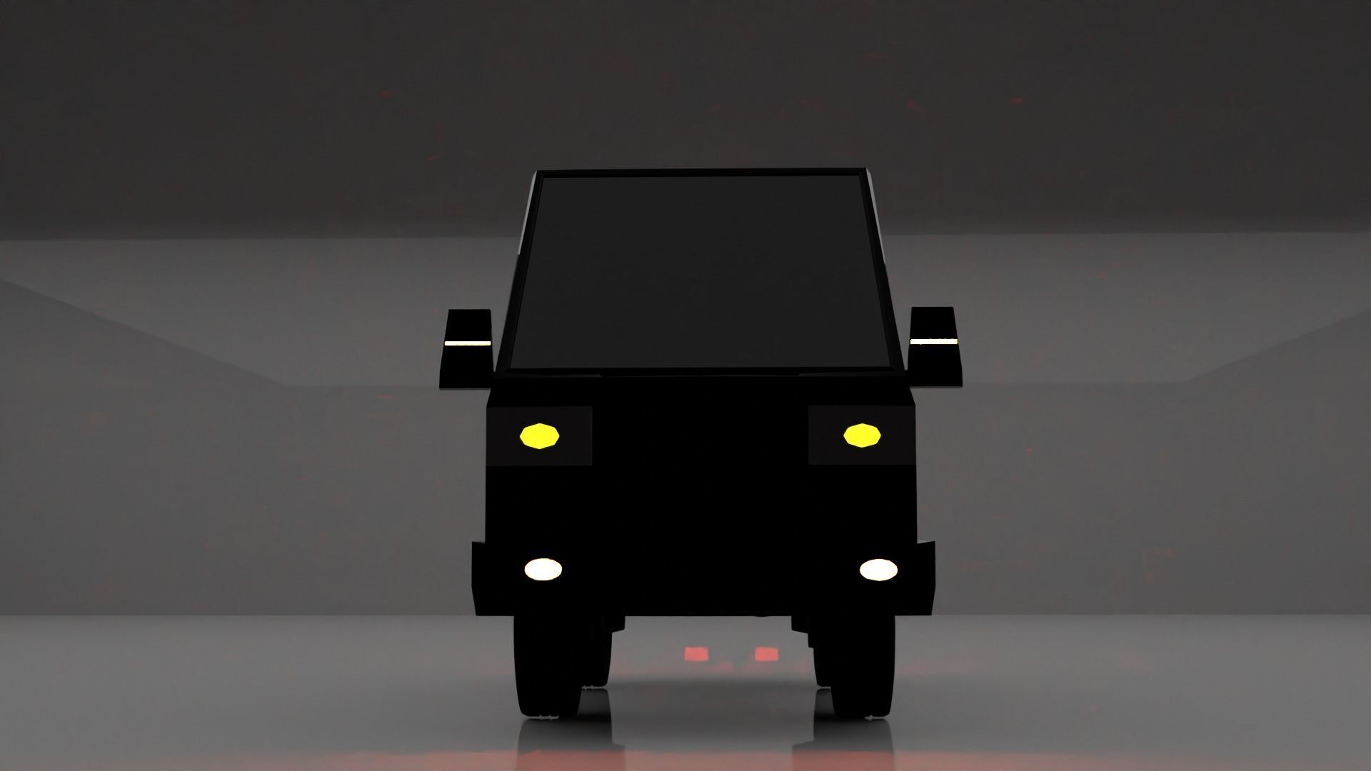 Truck with lights Low-poly 3D model_6