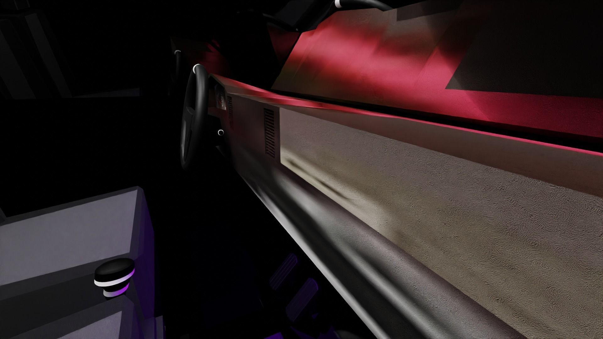 Truck with lights Low-poly 3D model_2