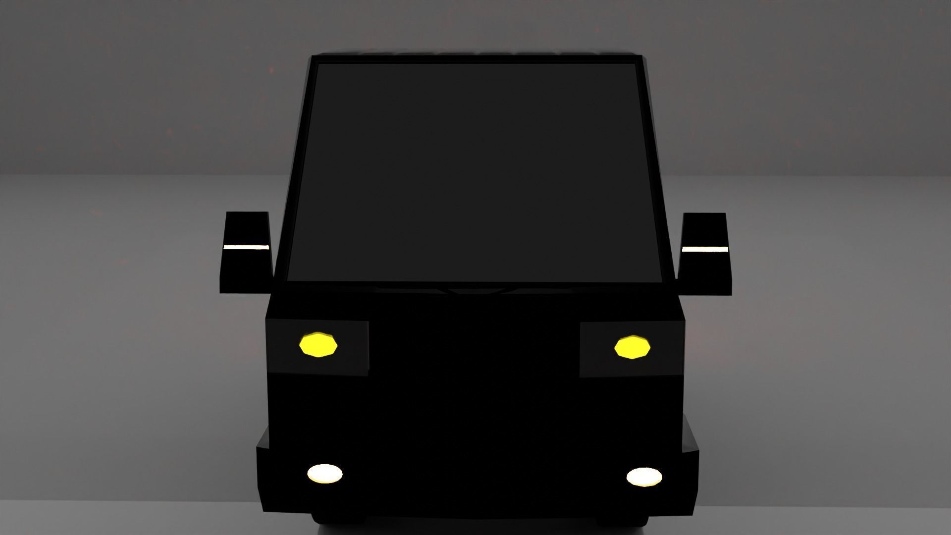 Truck with lights Low-poly 3D model_5