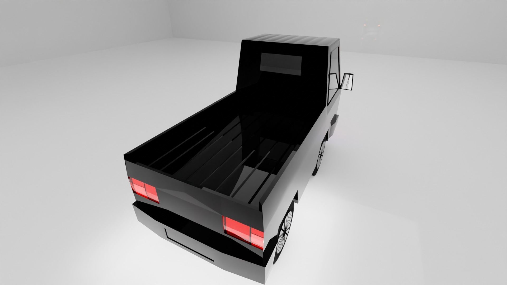 Truck with lights Low-poly 3D model_4