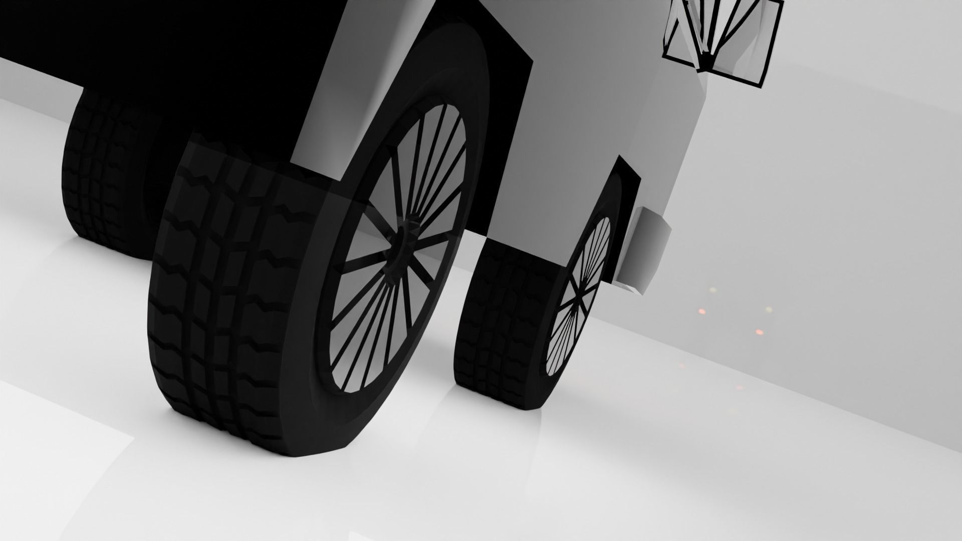 Truck with lights Low-poly 3D model_11