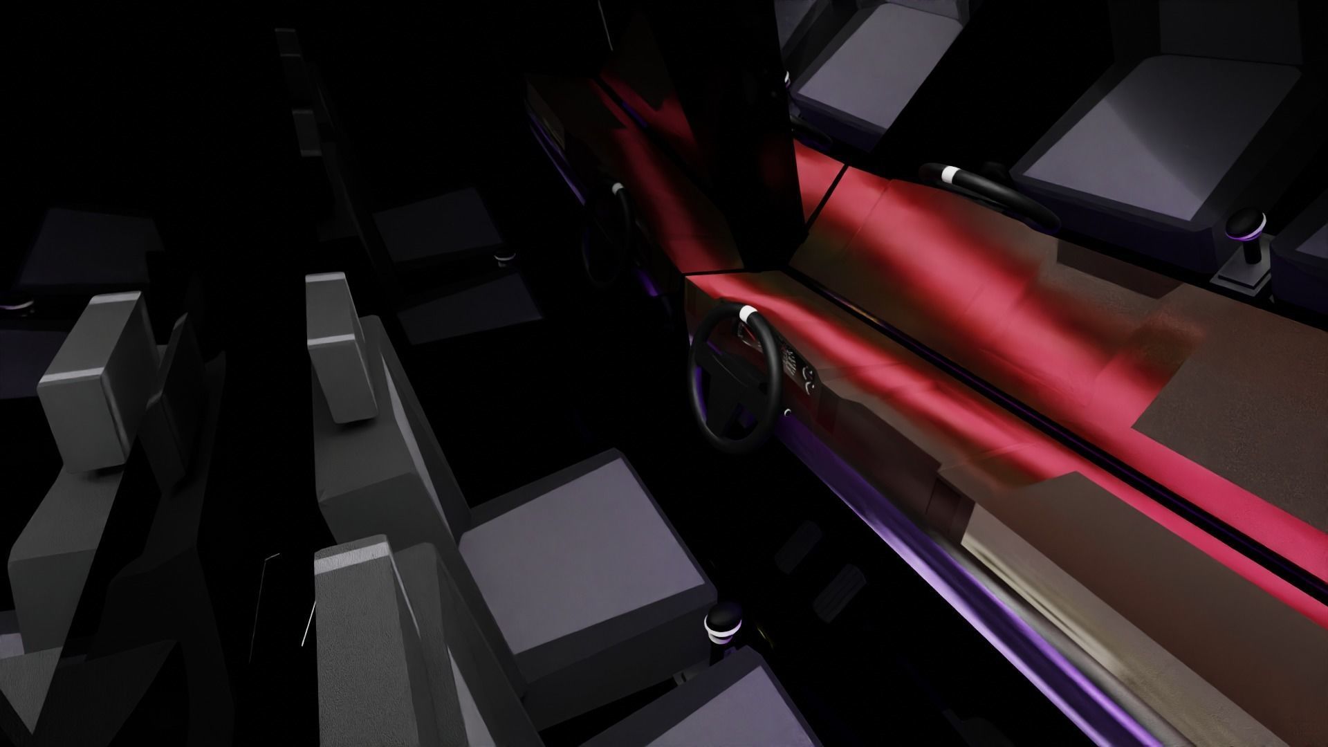 Truck with lights Low-poly 3D model_12