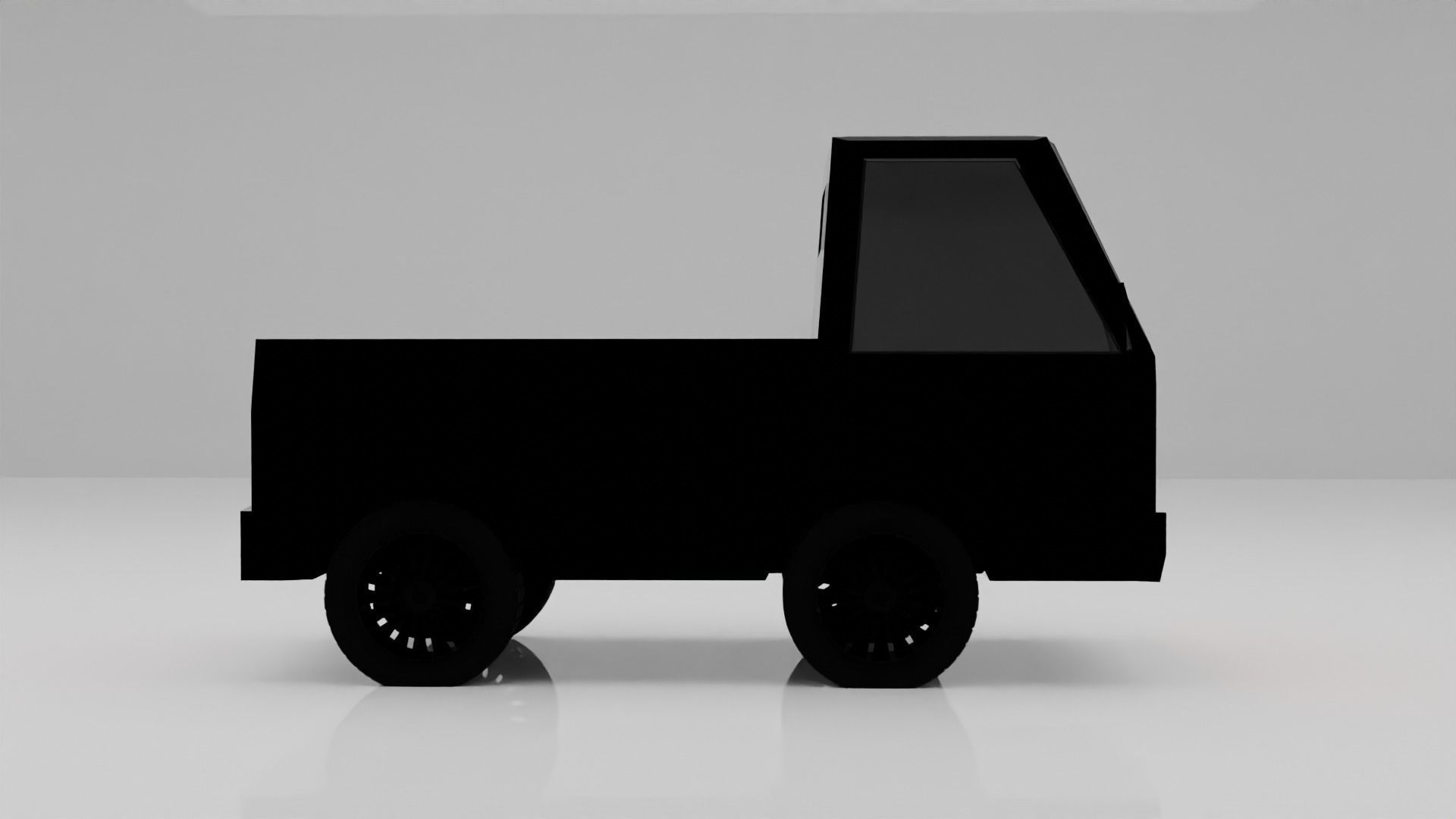 Truck with lights Low-poly 3D model_8