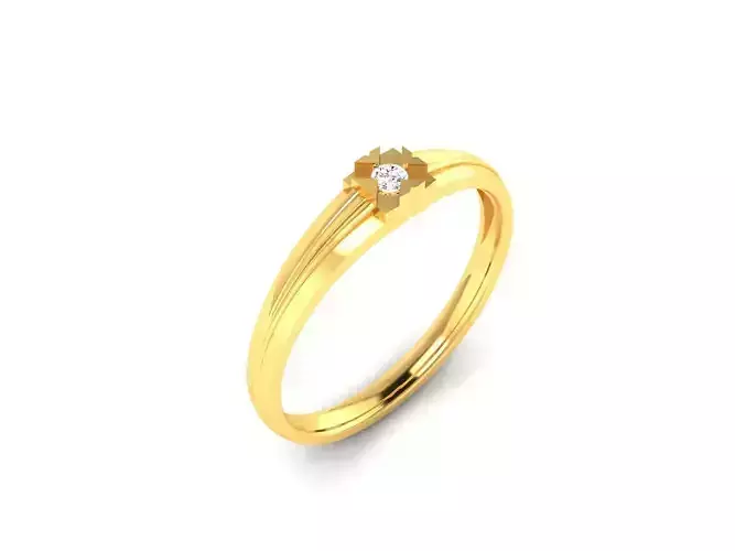 Solitaire Engagement Wedding Ring 3D print model