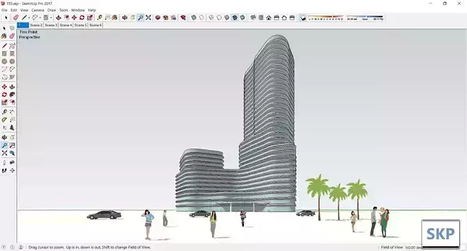 Sketchup Residential Complex 155 3D model