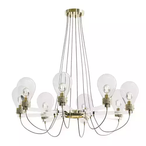 Light-atmosfera brass chandelier with glass bulbs