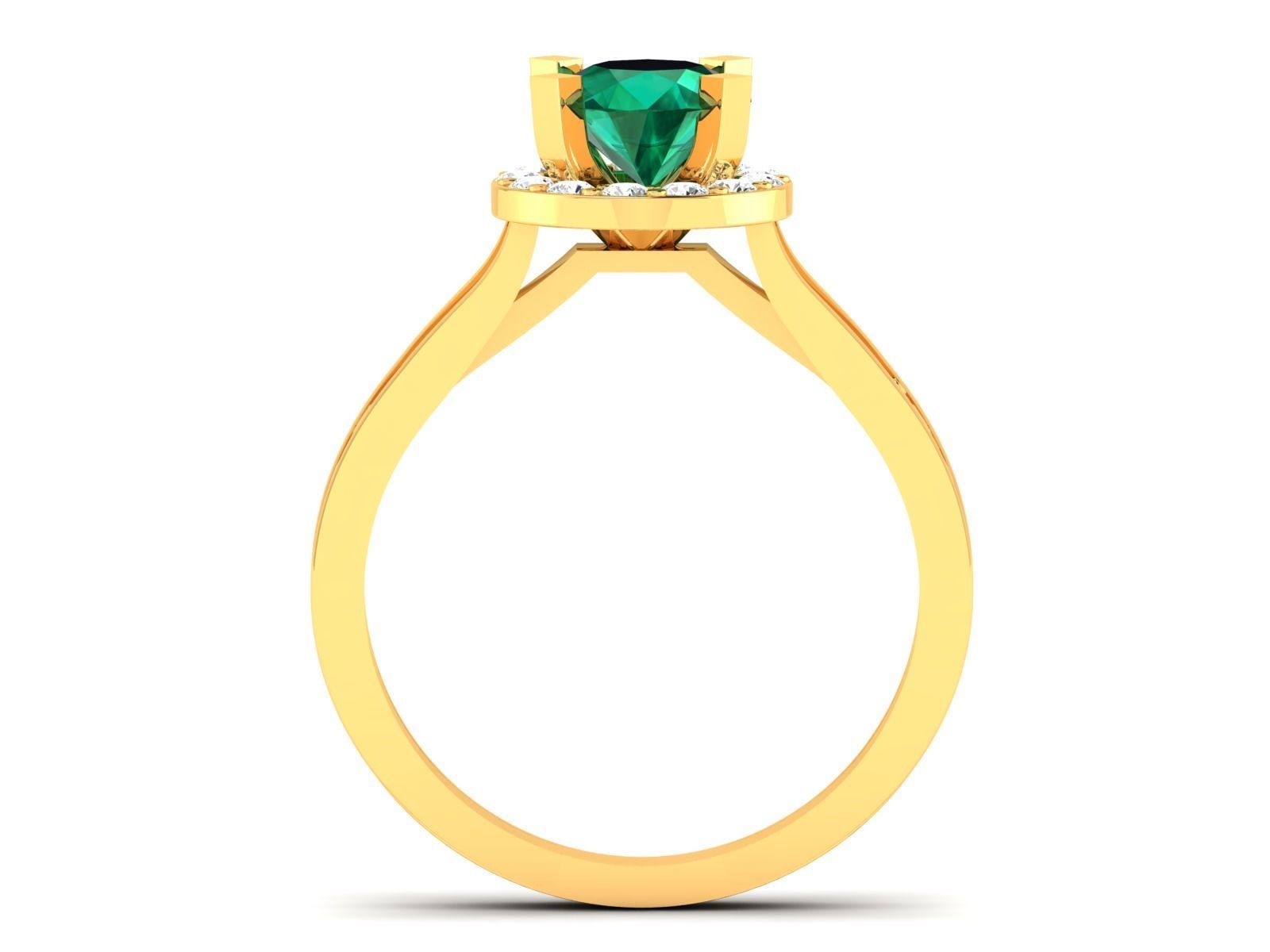 Solitaire Engagement Wedding Ring 3D print model_9
