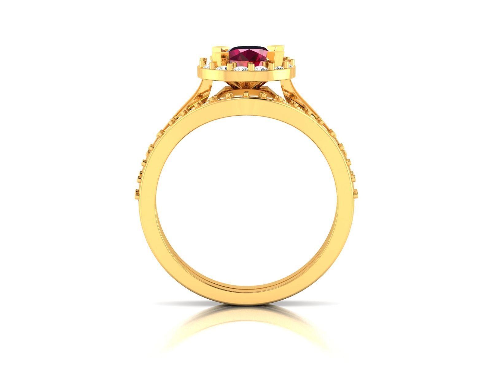 Solitaire Engagement Wedding Ring 3D print model_3