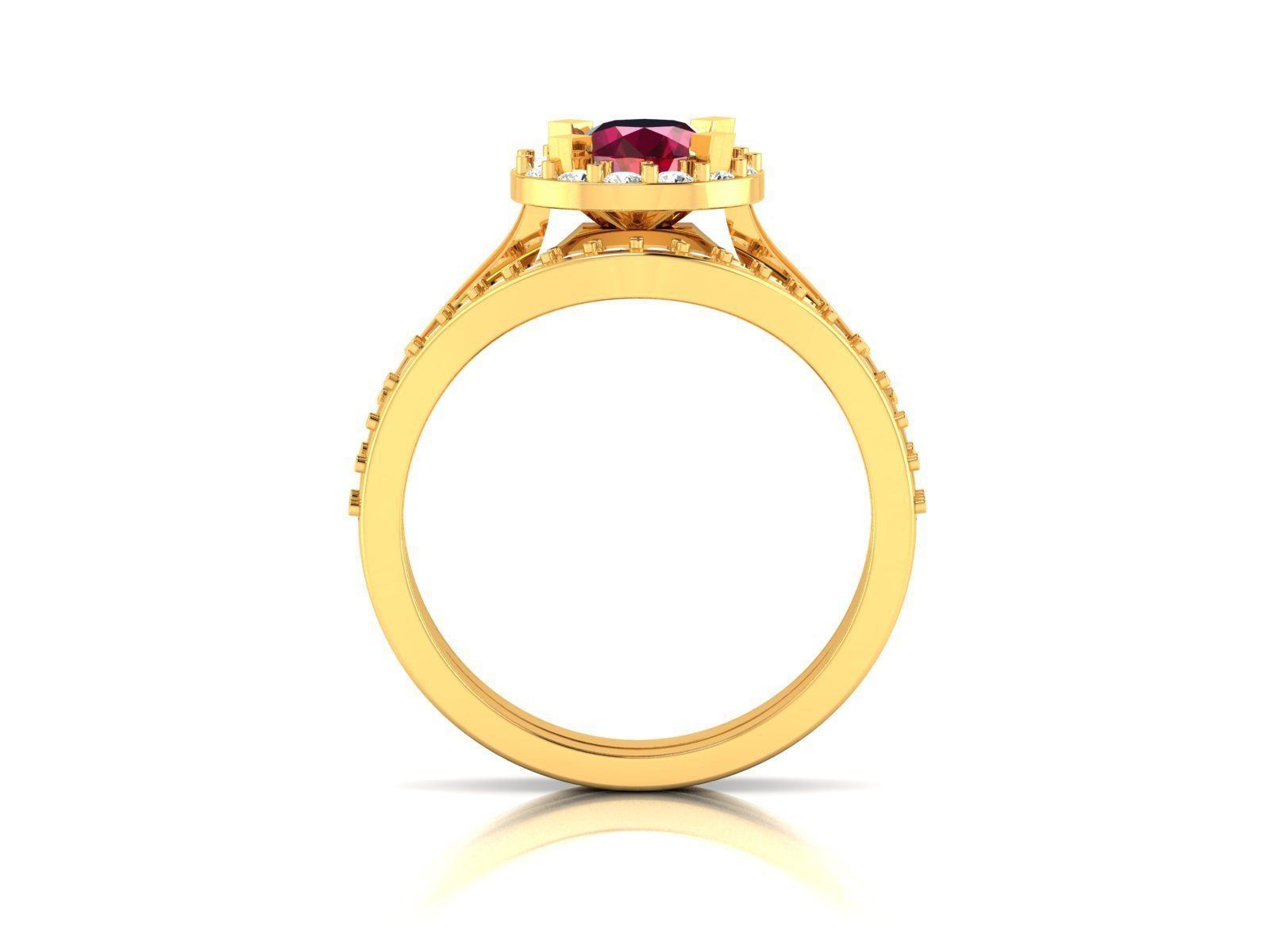 Solitaire Engagement Wedding Ring 3D print model_2