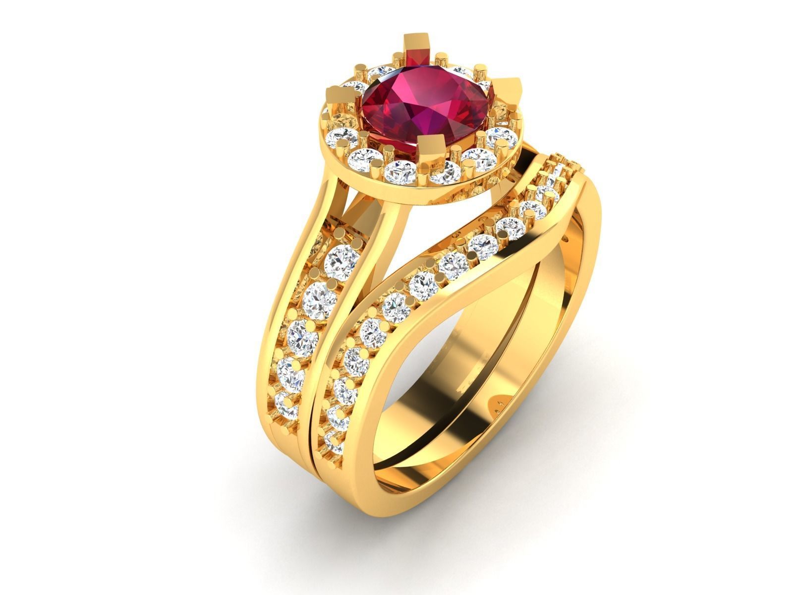 Solitaire Engagement Wedding Ring 3D print model_7