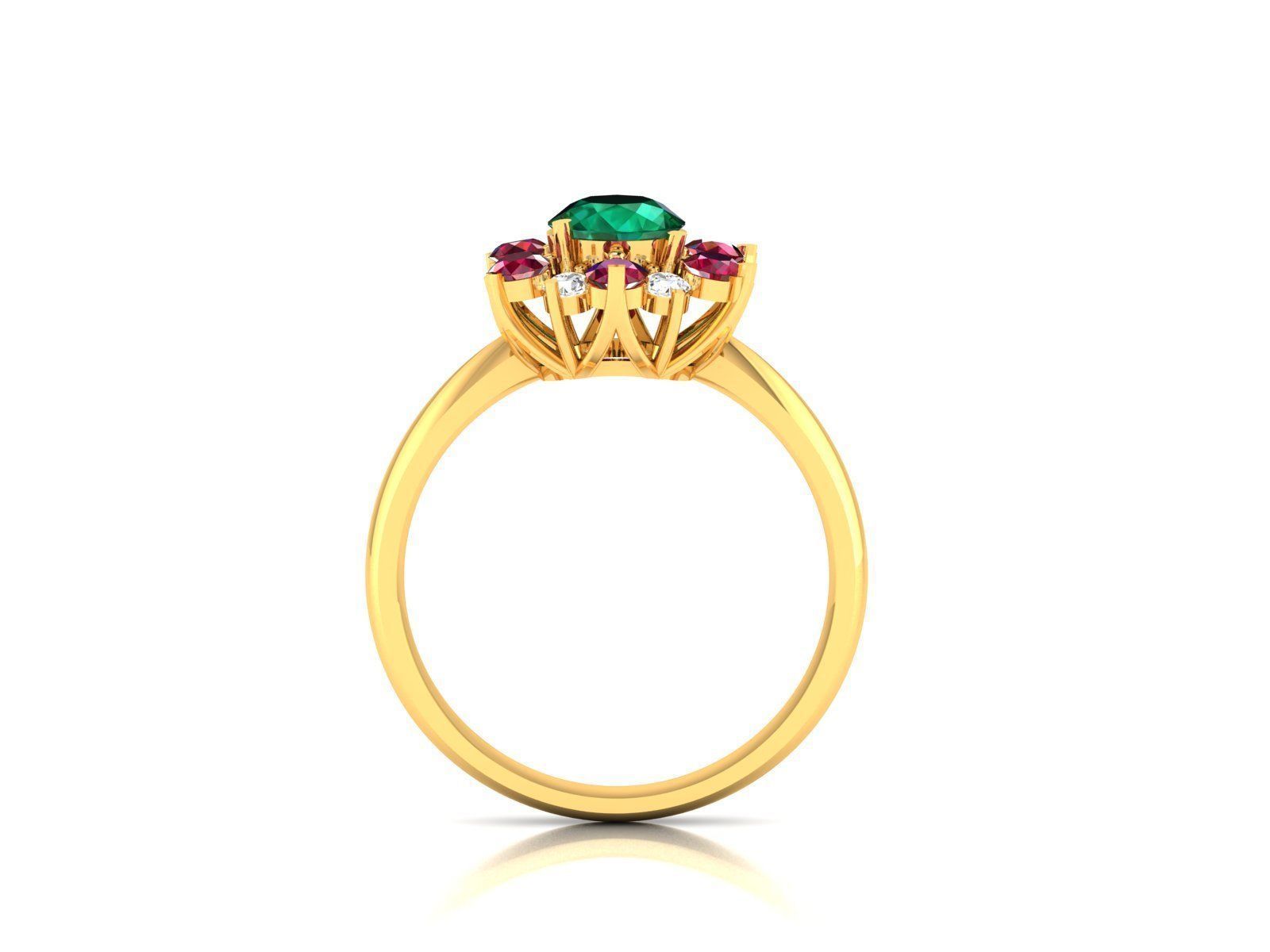 Solitaire Engagement Wedding Ring 3D print model_3