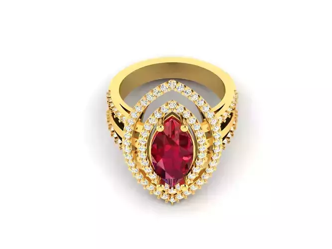 Solitaire Engagement Wedding Marquise Ring 3D print model