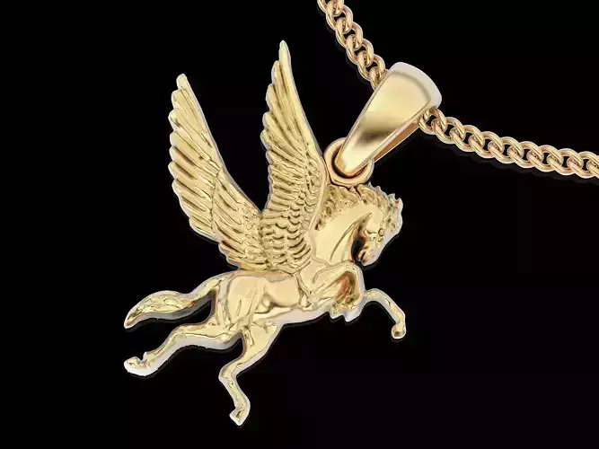Pegasus pendant  gold silver printable jewelry 3D model