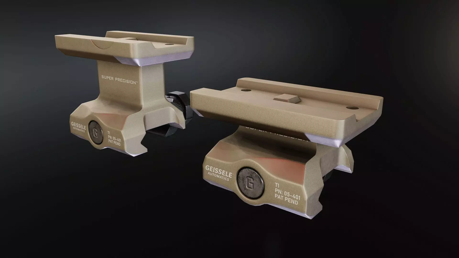 Super Precision T1 Mount Low-poly 3D model_0