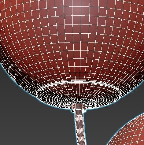 carrie brass chandelier with three glass balls 3D model_4